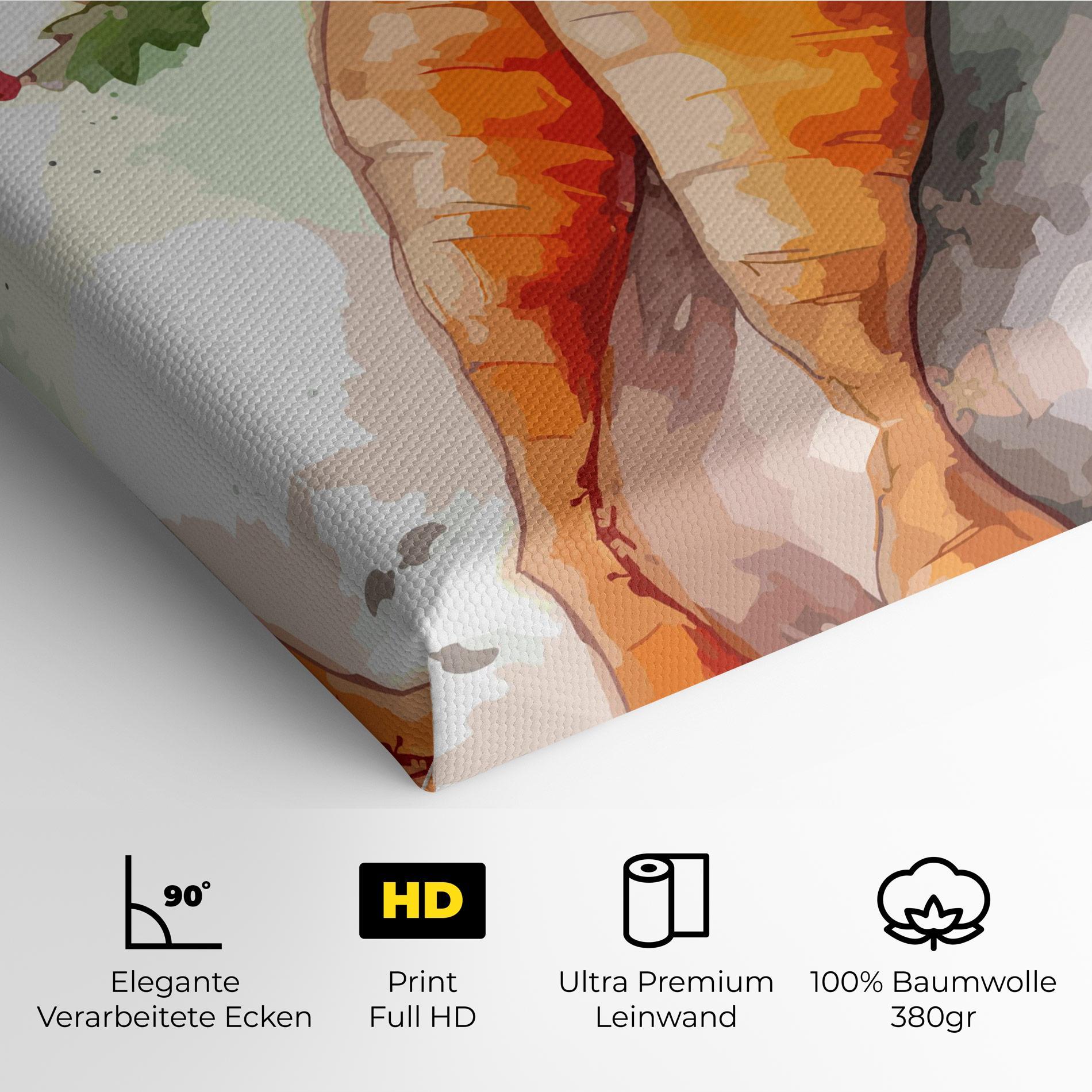 Leinwandbild Carrot Watercolor mockup 4
