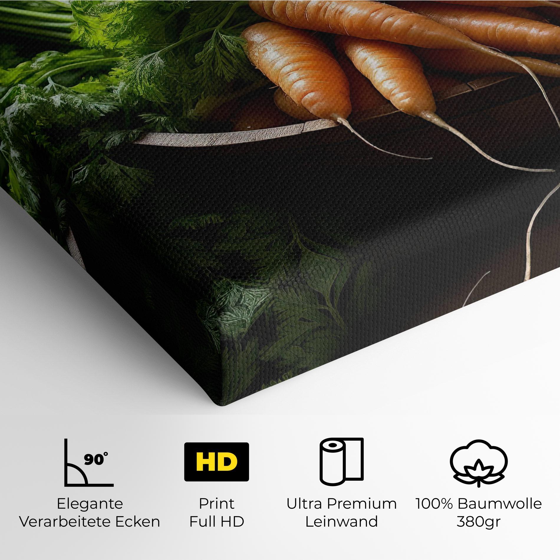 Leinwandbild Fresh Carrots Basket mockup 4
