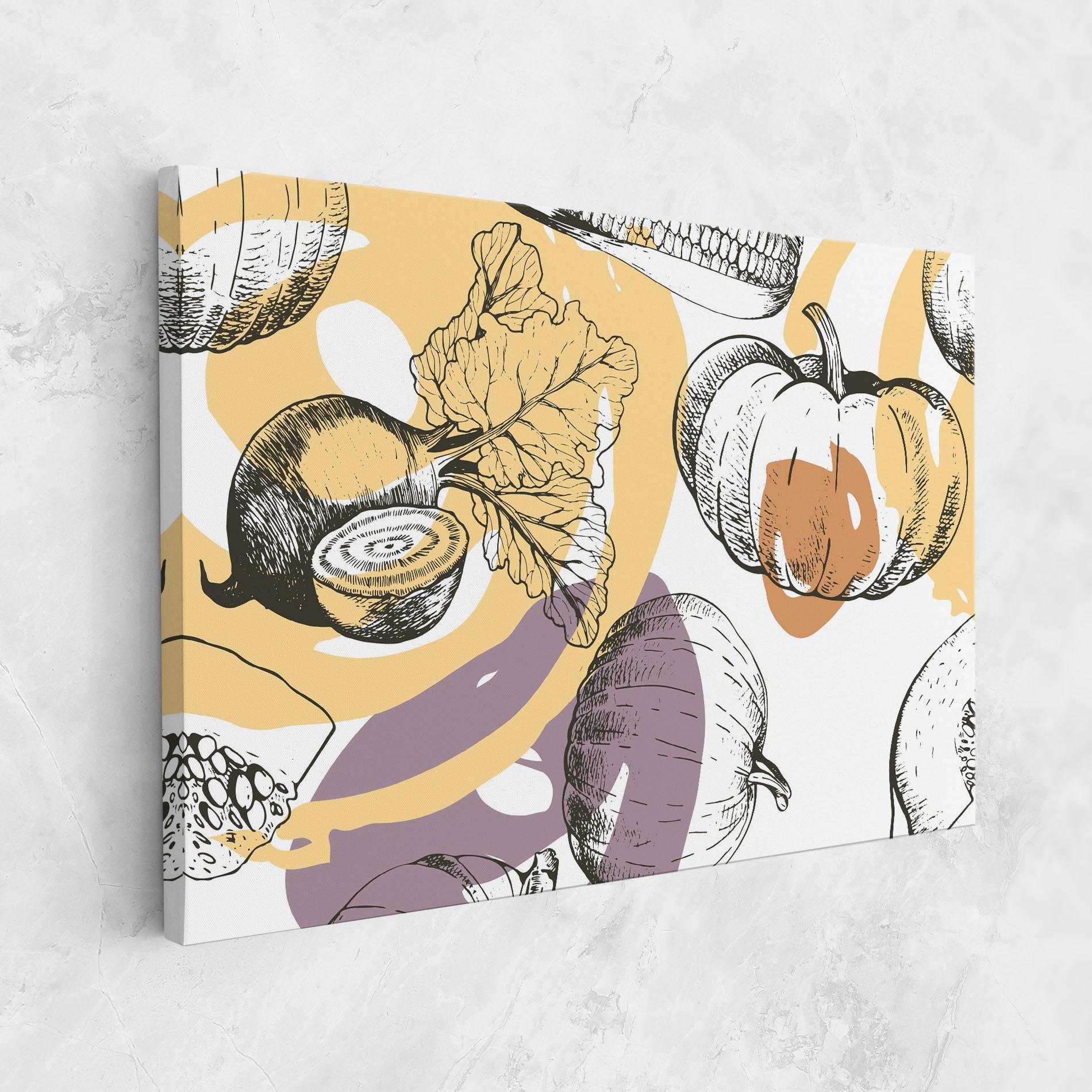 Leinwandbild Cream Vegetables Art mockup 1