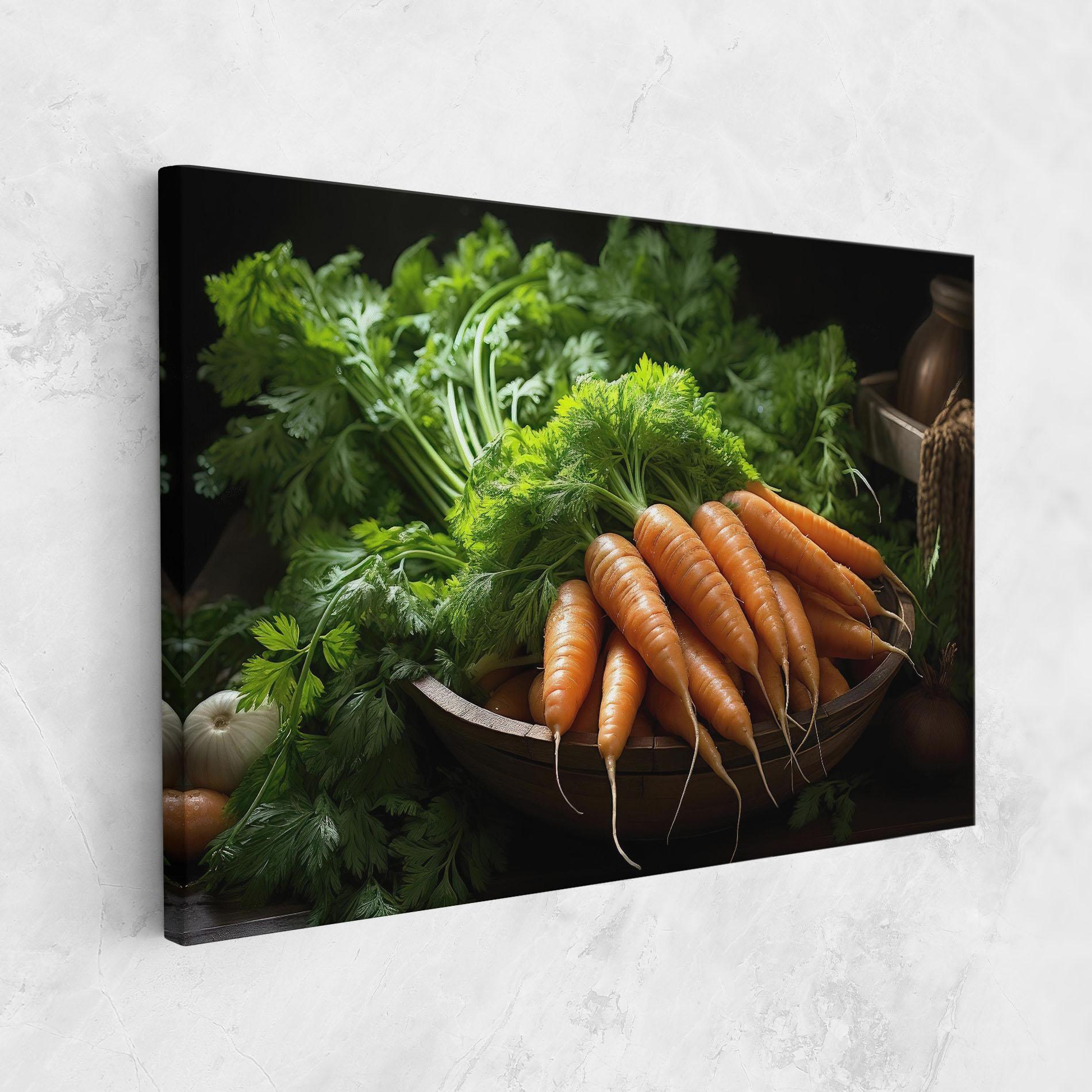 Leinwandbild Fresh Carrots Basket mockup 1