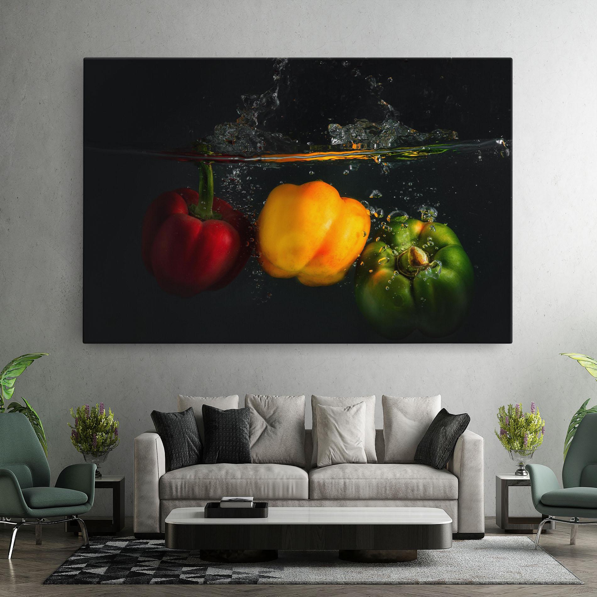 Leinwandbild Cool Bellpepper Splash mockup 7