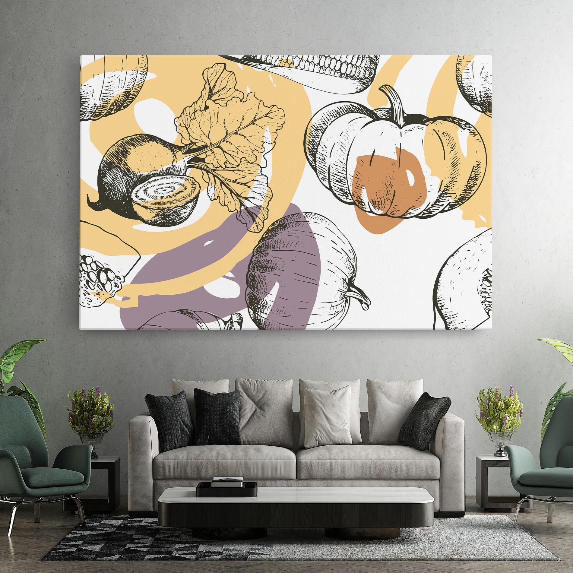 Leinwandbild Cream Vegetables Art mockup 7