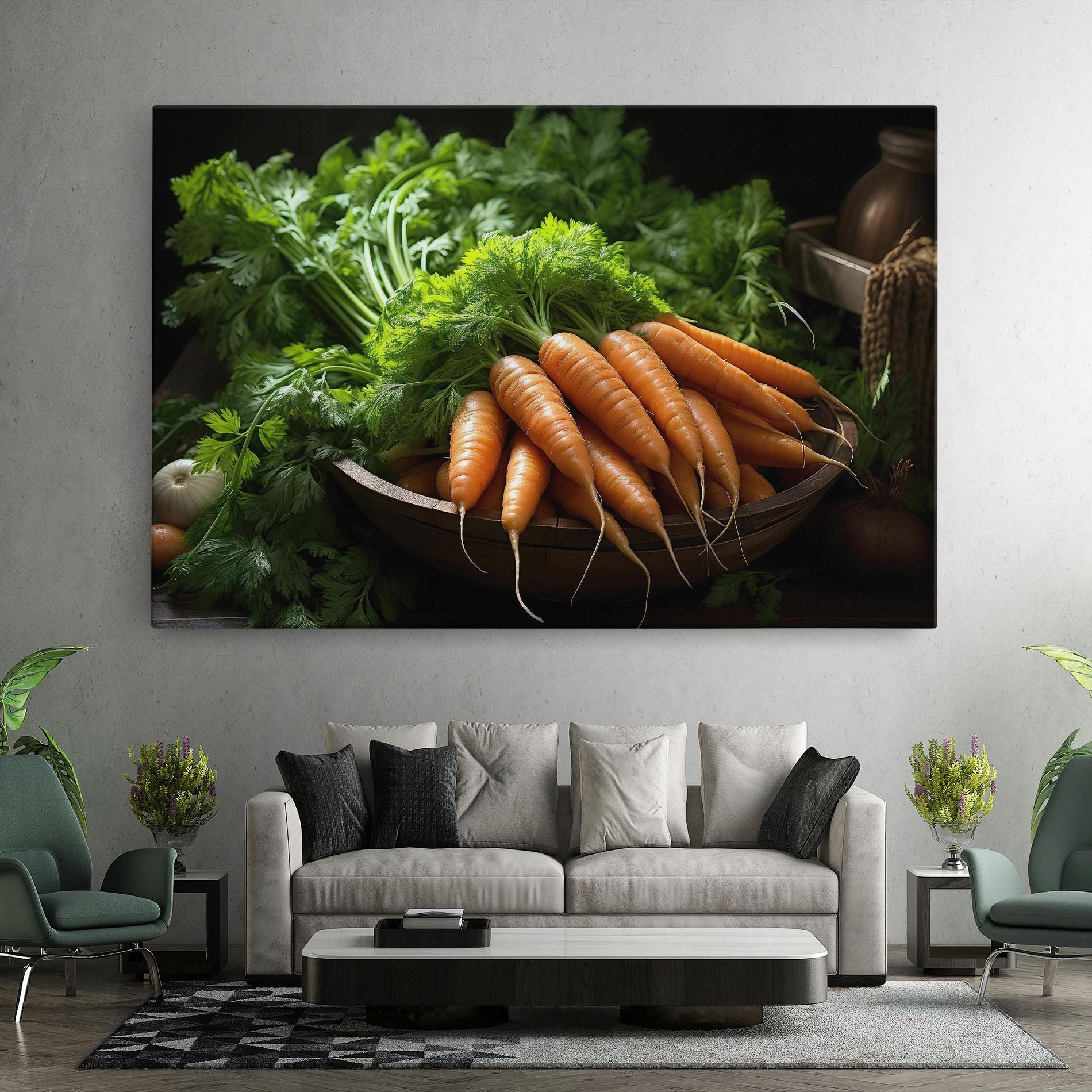 Leinwandbild Fresh Carrots Basket mockup 7