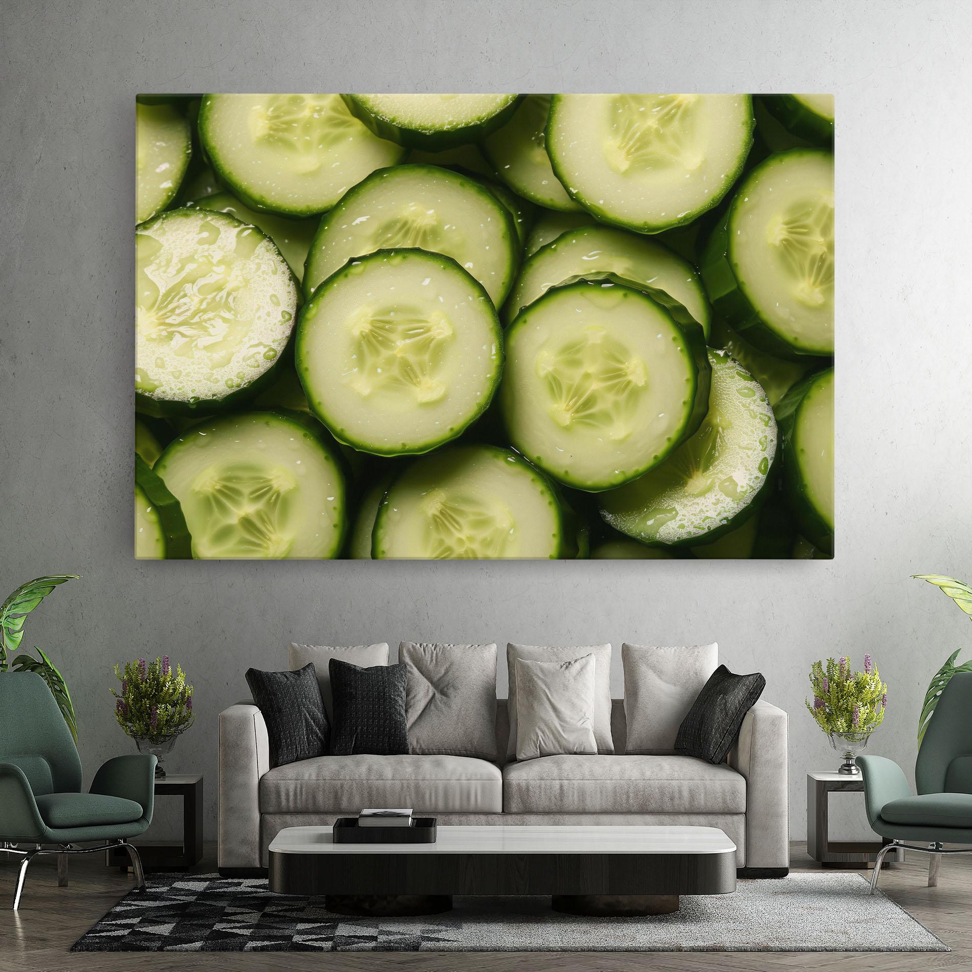Leinwandbild Fresh Cucumber mockup 7
