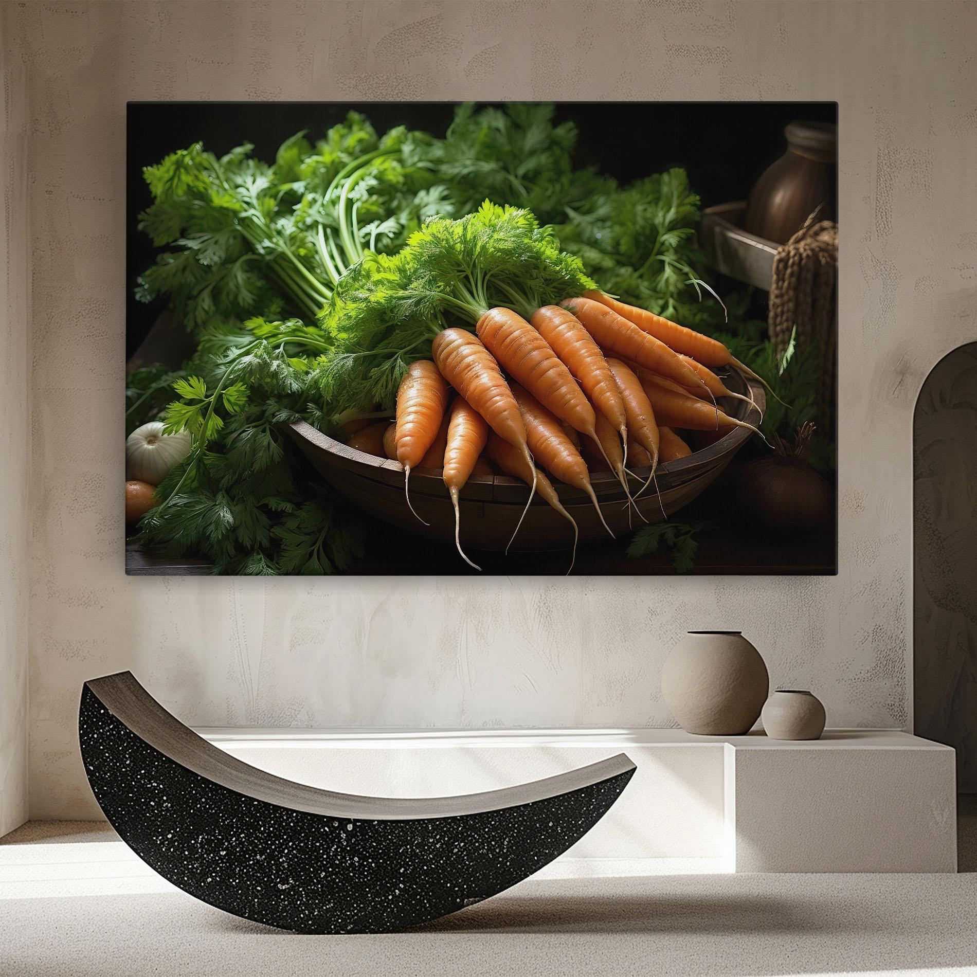 Leinwandbild Fresh Carrots Basket mockup 8