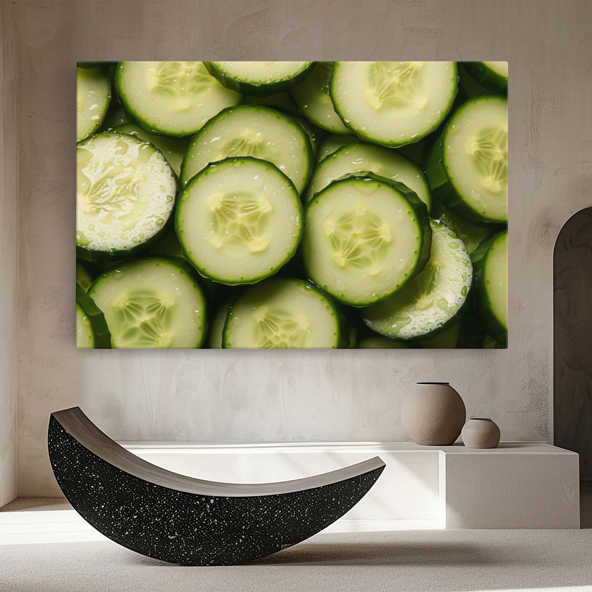 Leinwandbild Fresh Cucumber mockup 8