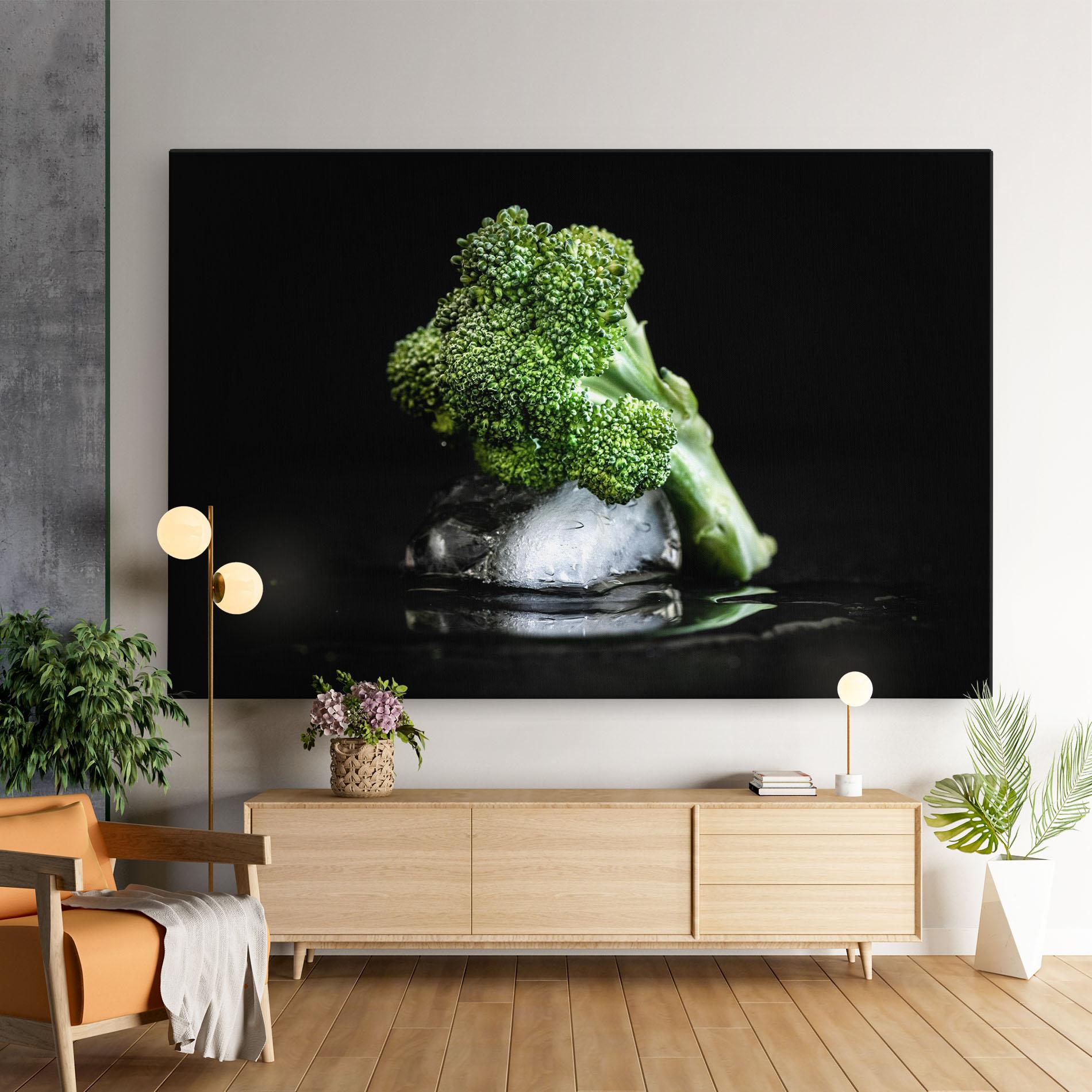 Leinwandbild Broccoli Water mockup 9