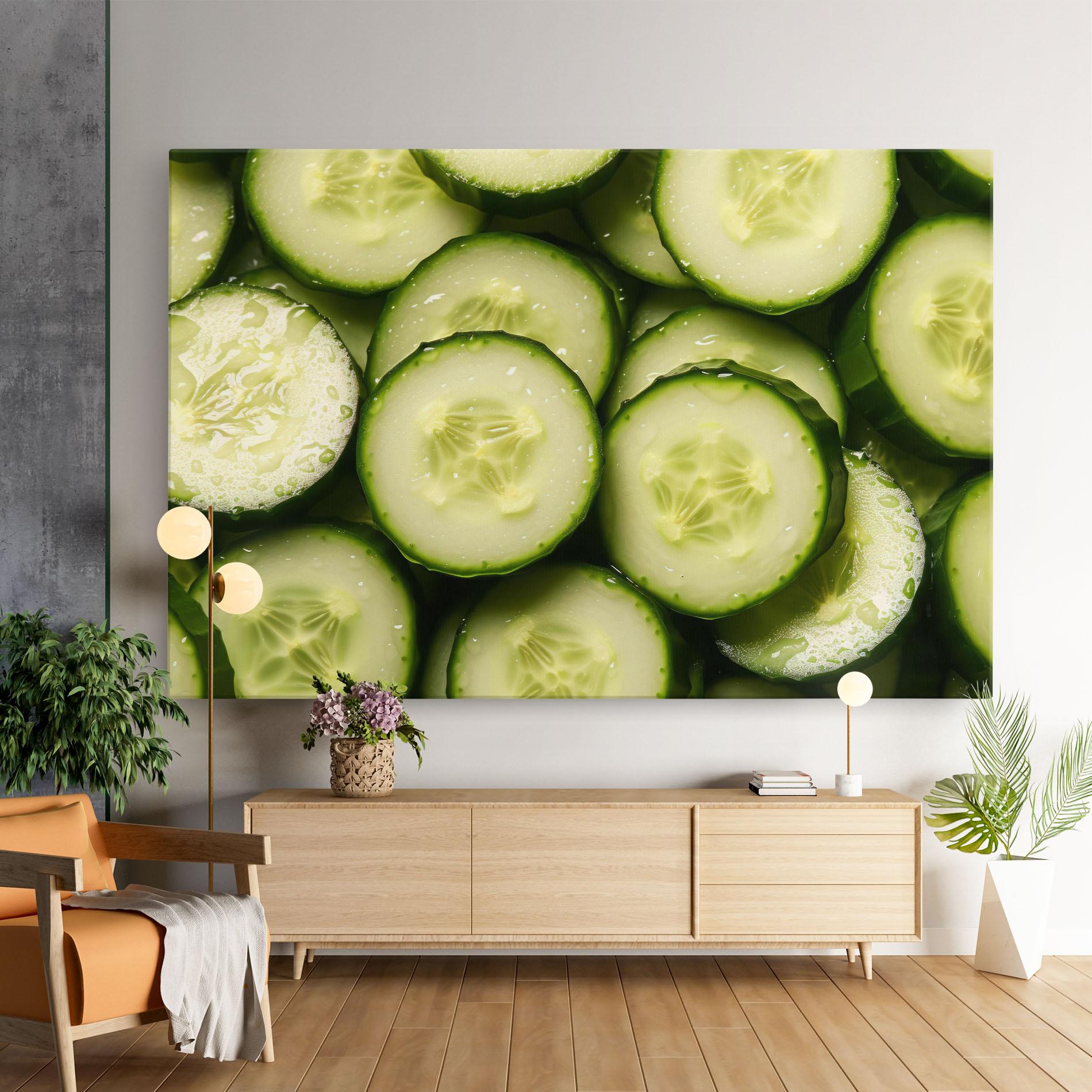 Leinwandbild Fresh Cucumber mockup 9