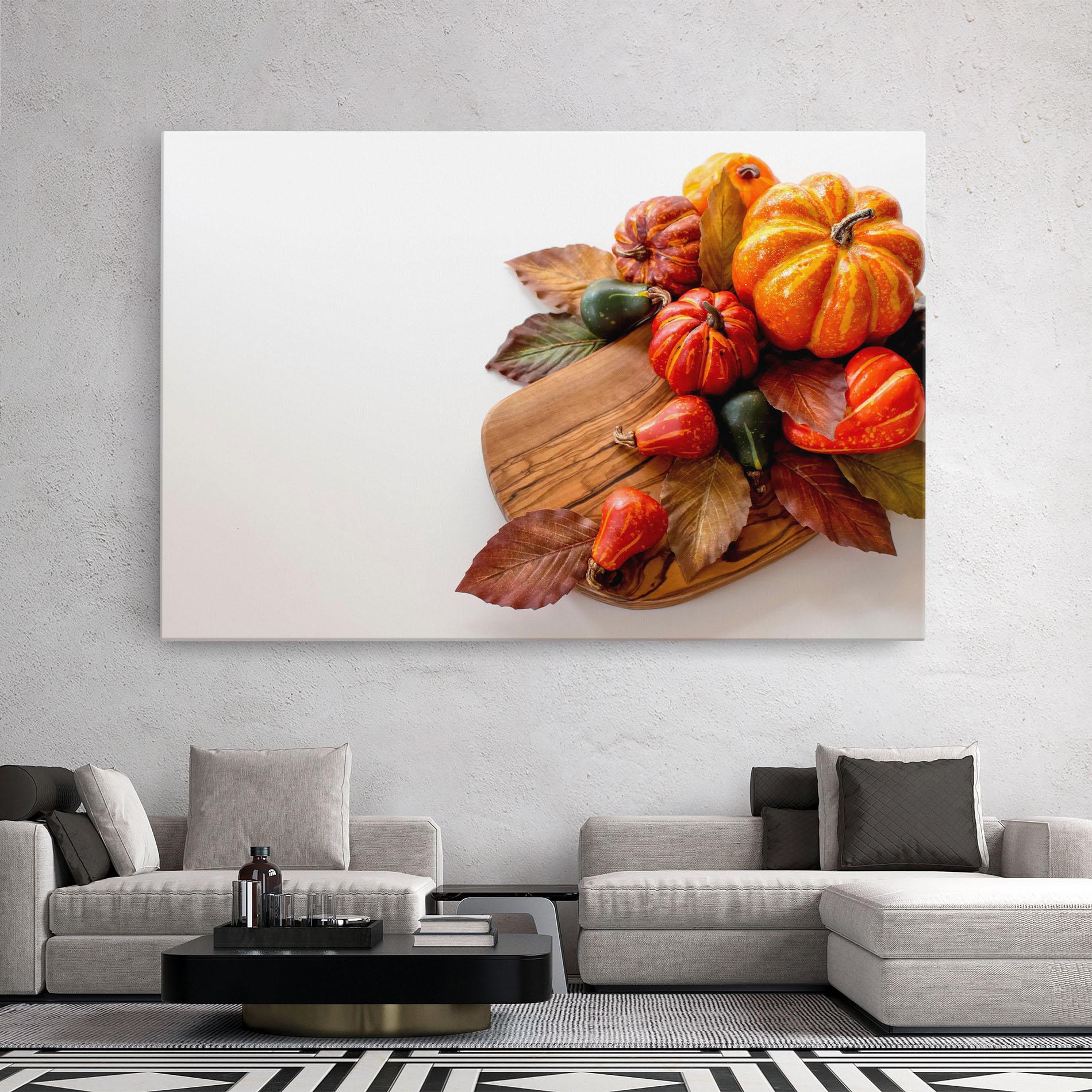 Leinwandbild Autumn Pumpkins mockup 2