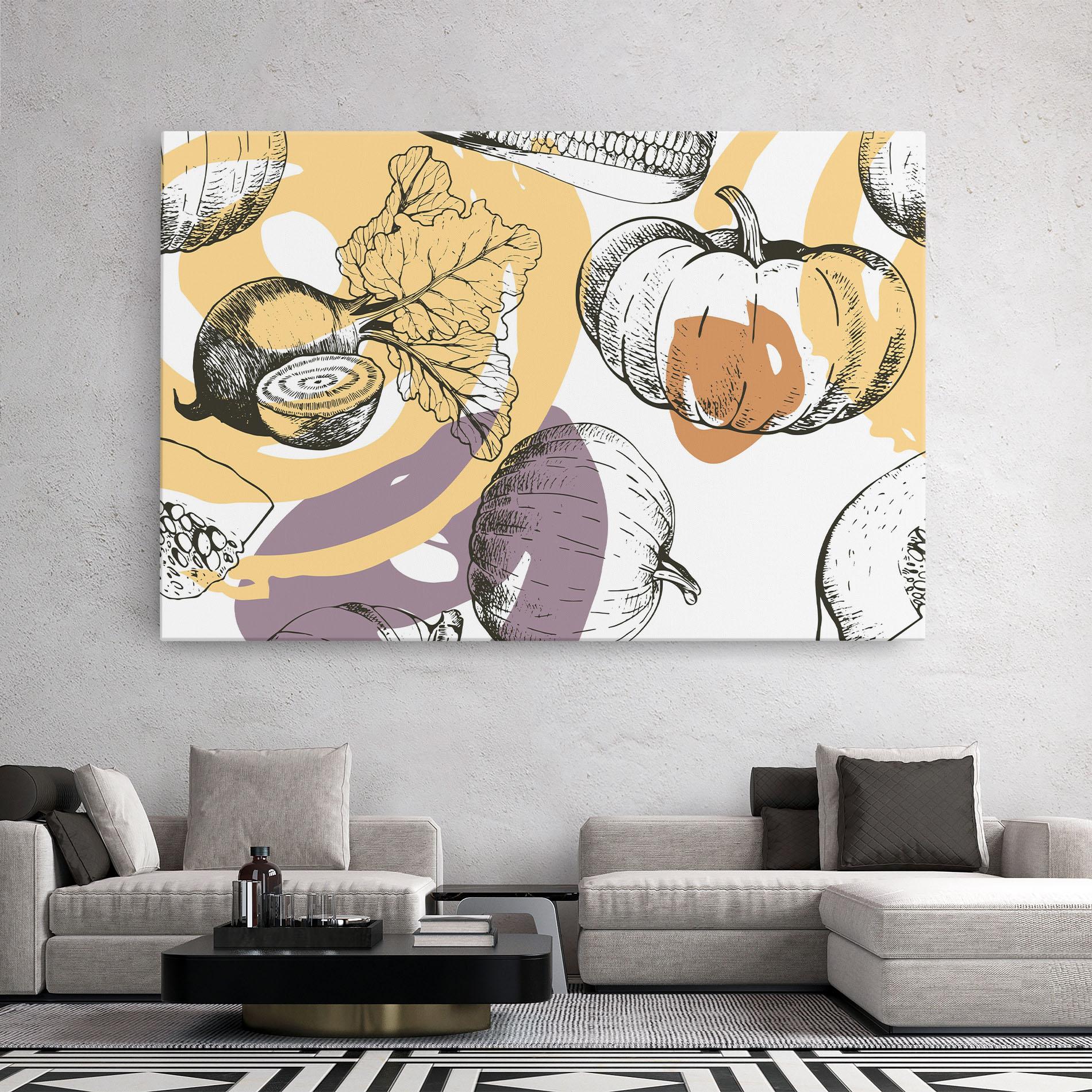 Leinwandbild Cream Vegetables Art mockup 2