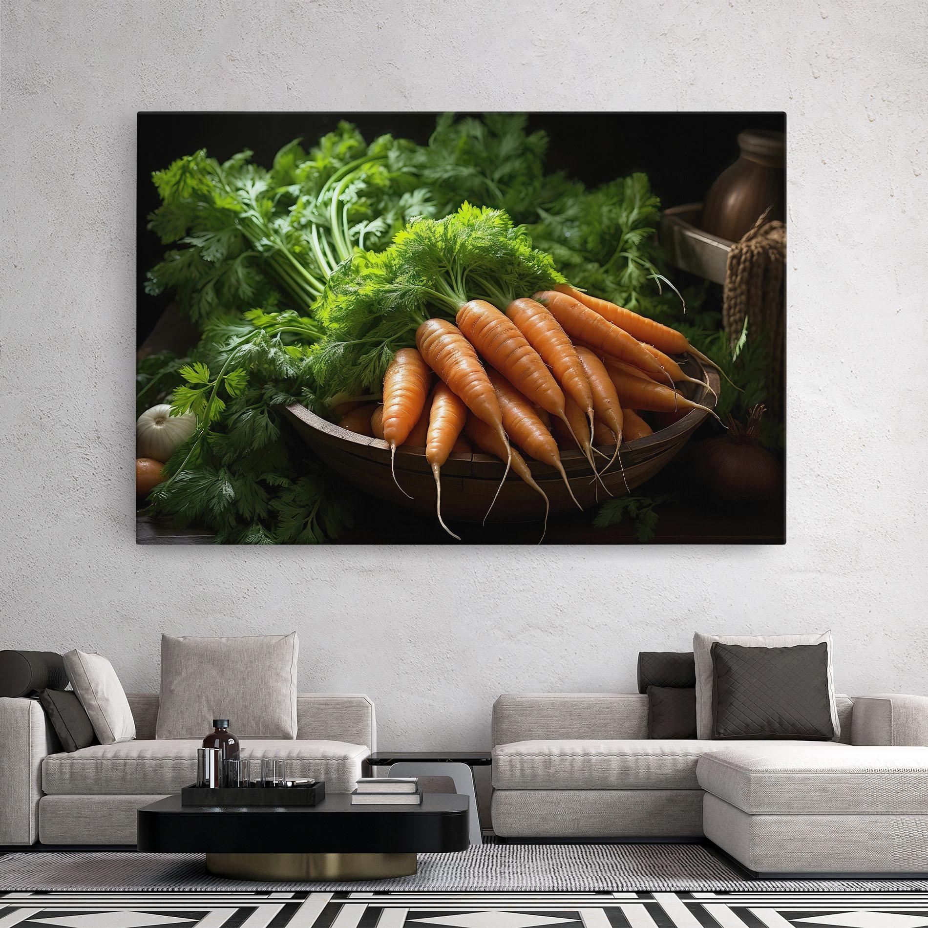 Leinwandbild Fresh Carrots Basket mockup 2