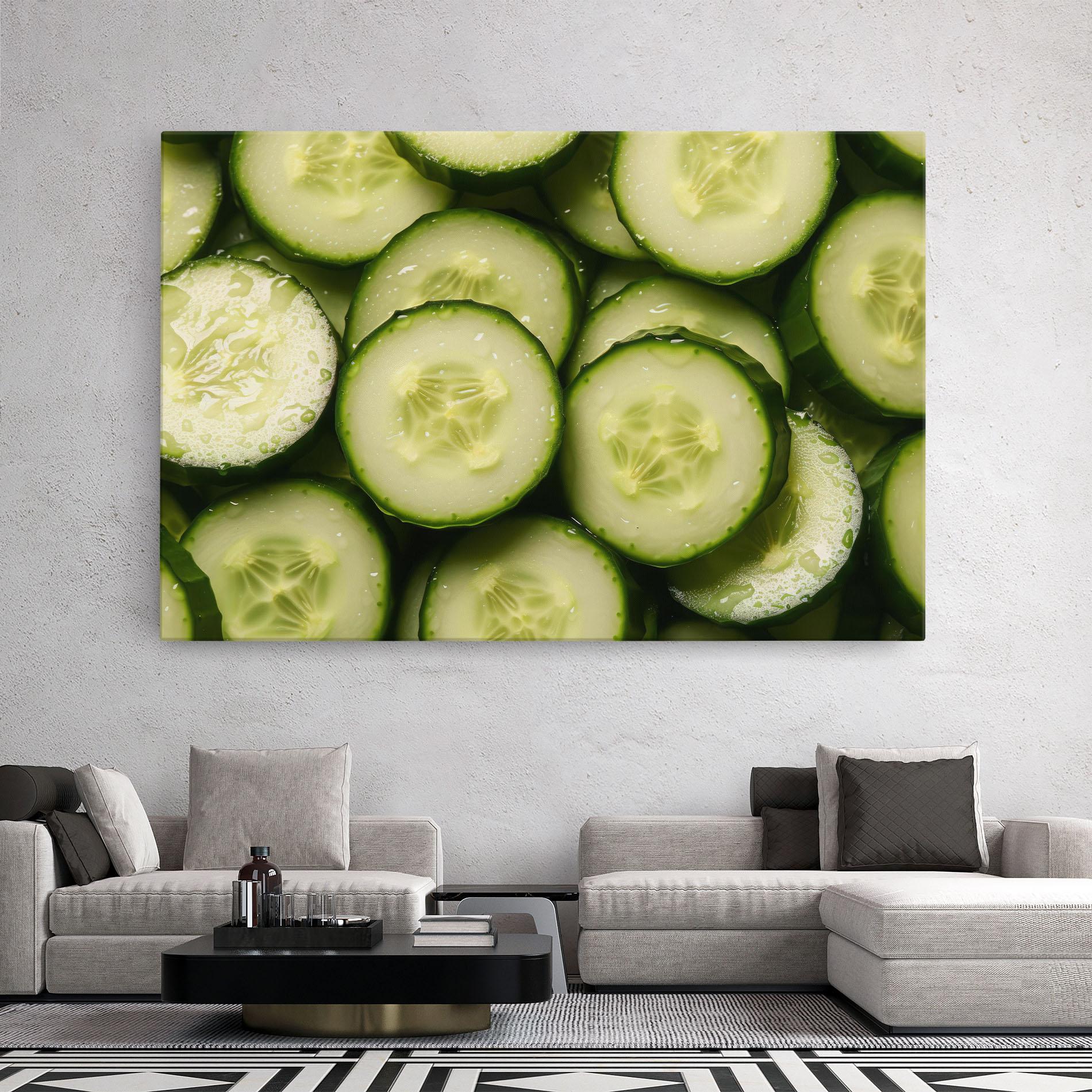Leinwandbild Fresh Cucumber mockup 2