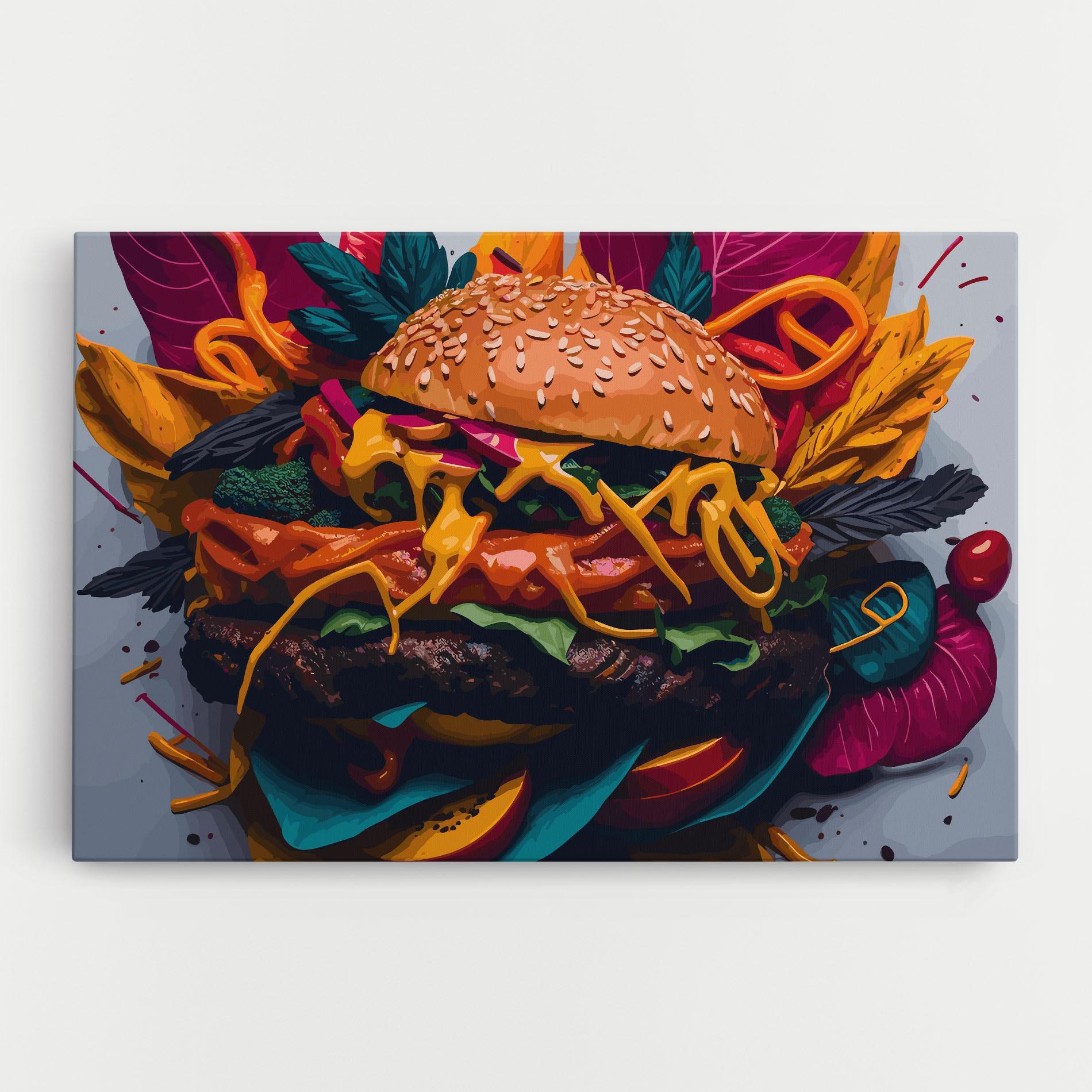 Leinwandbild Burger Mustard mockup 0