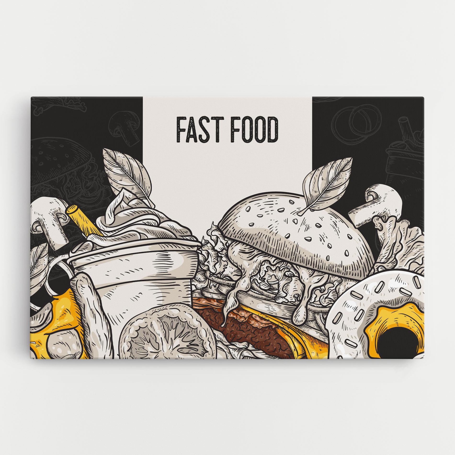 Leinwandbild Fast Food mockup 0