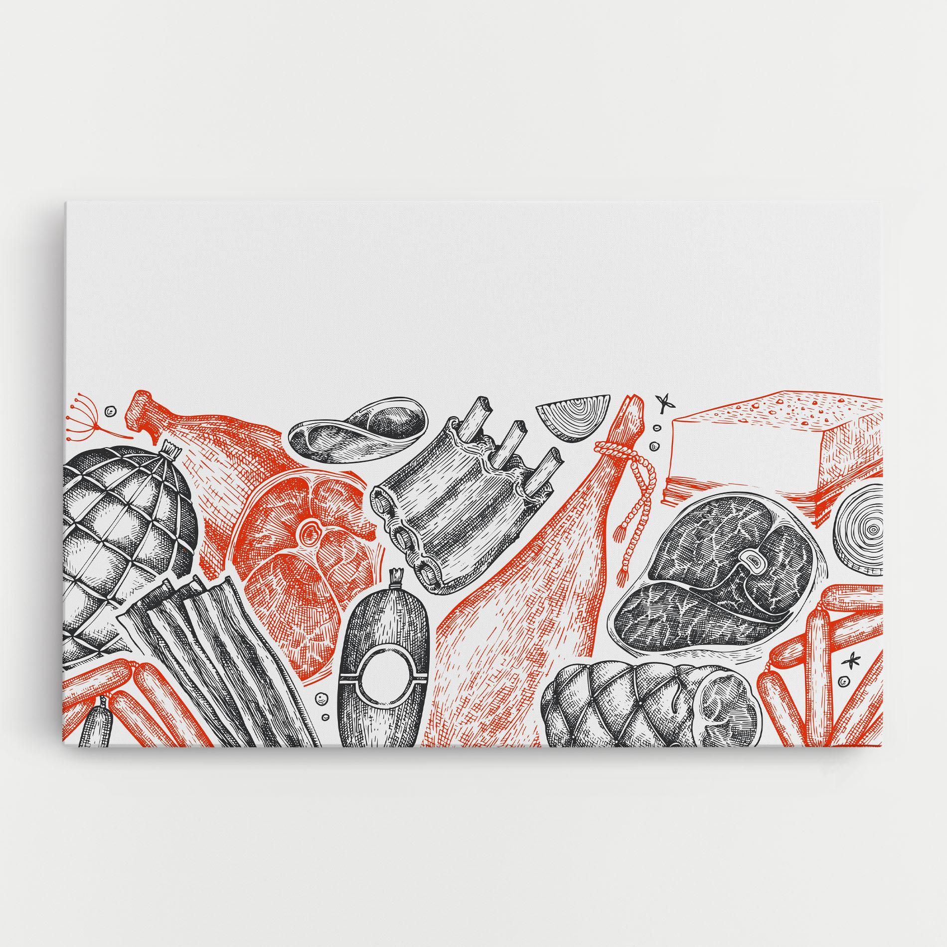 Leinwandbild Grey Orange Meat mockup 0