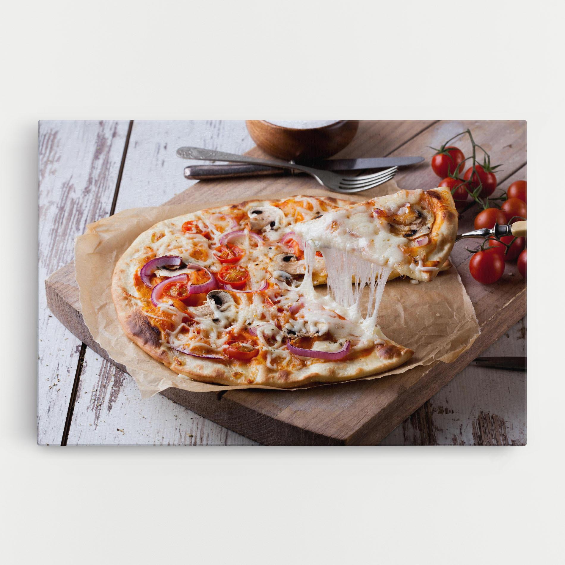 Leinwandbild Pizza mockup 0