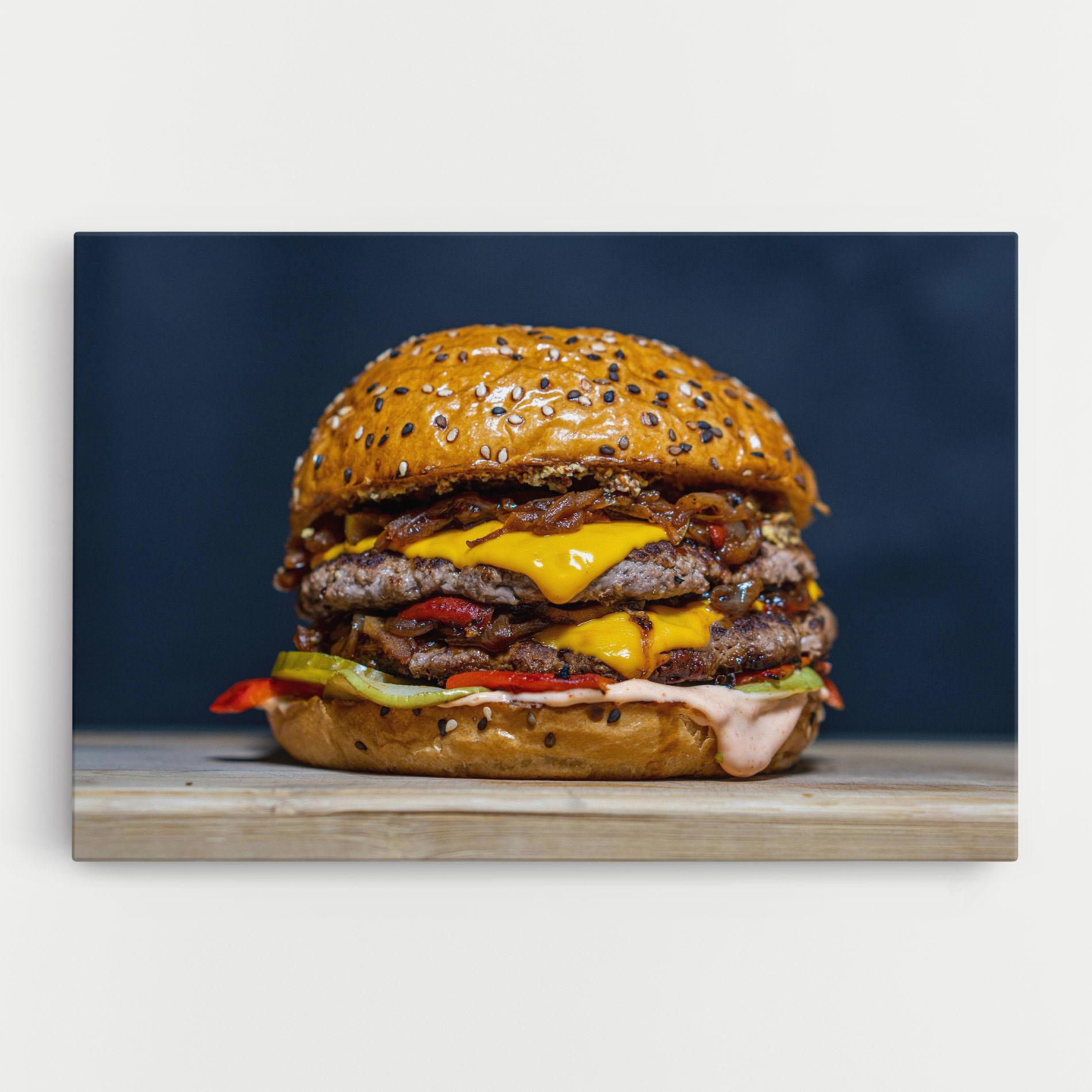 Leinwandbild Tasty Hamburger mockup 0