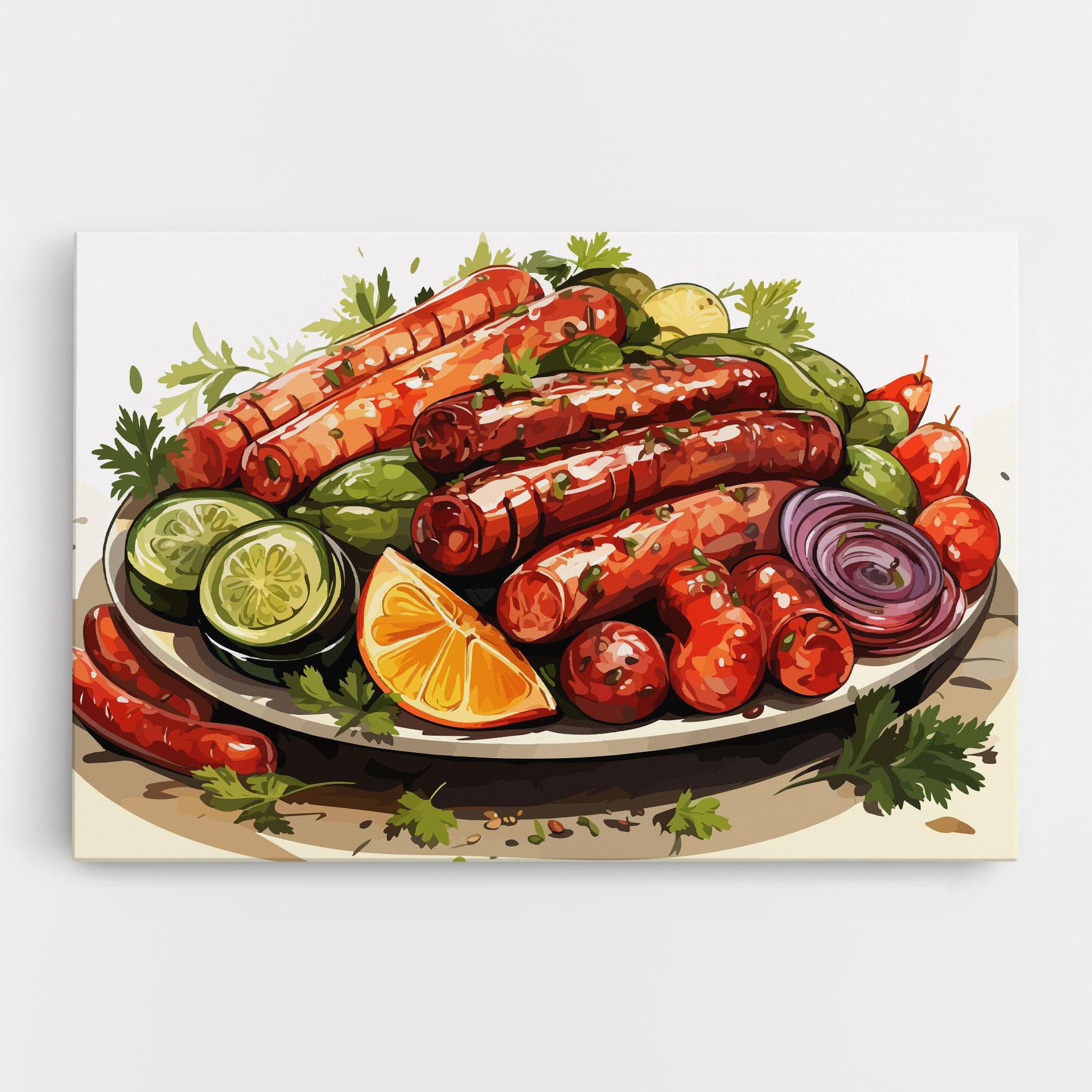 Leinwandbild Tasty Sousages mockup 0