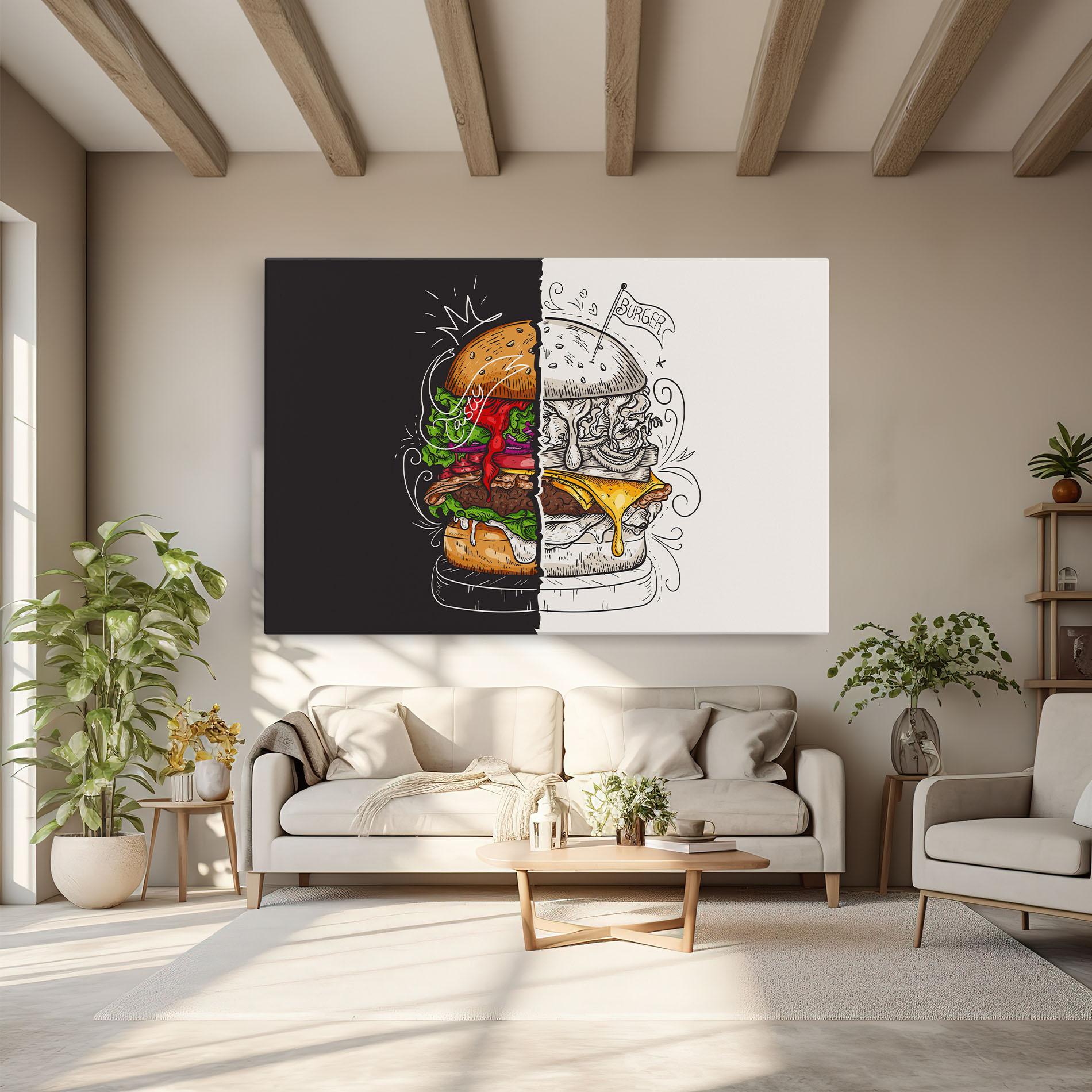 Leinwandbild Burger Art mockup 6