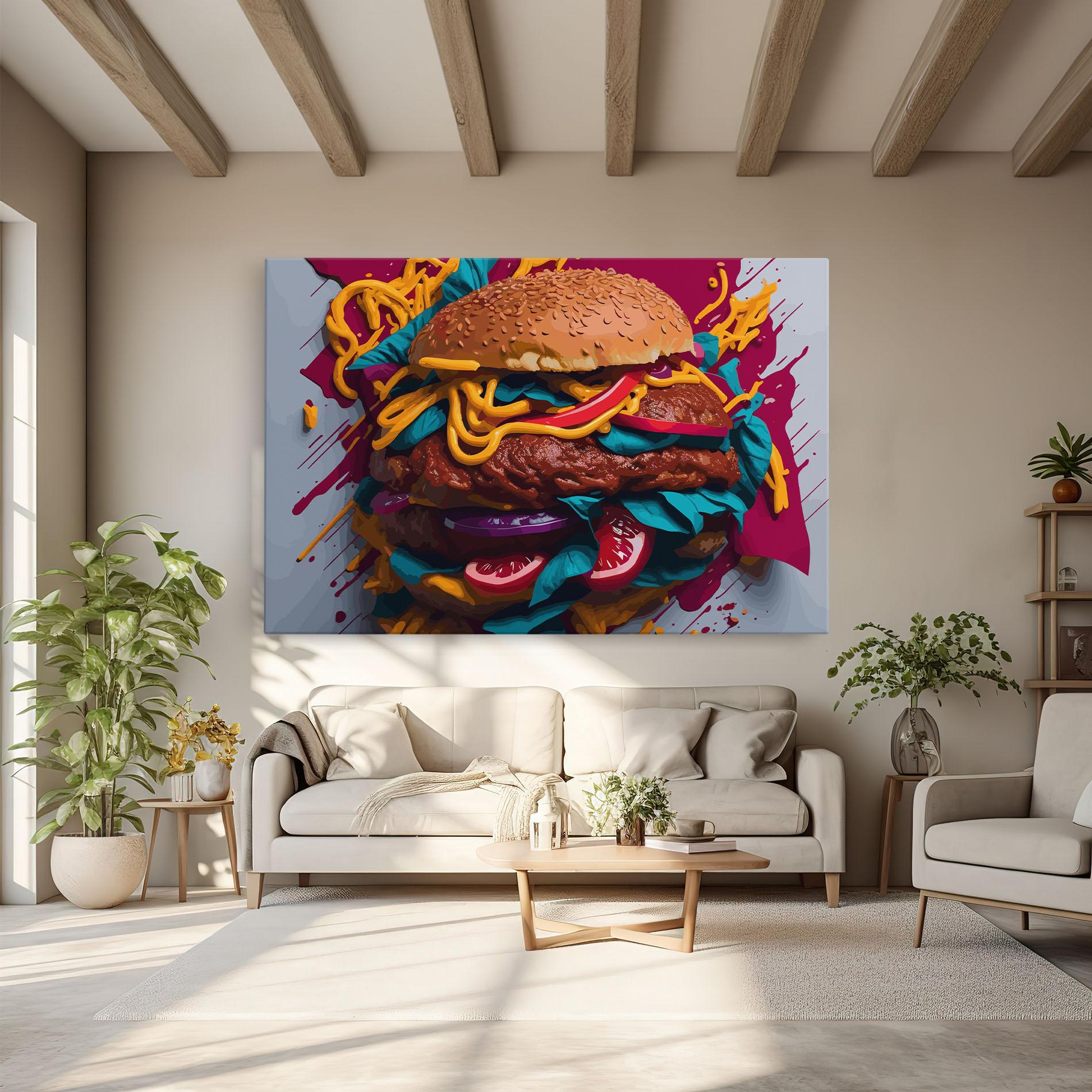 Leinwandbild Crazy Burger mockup 6