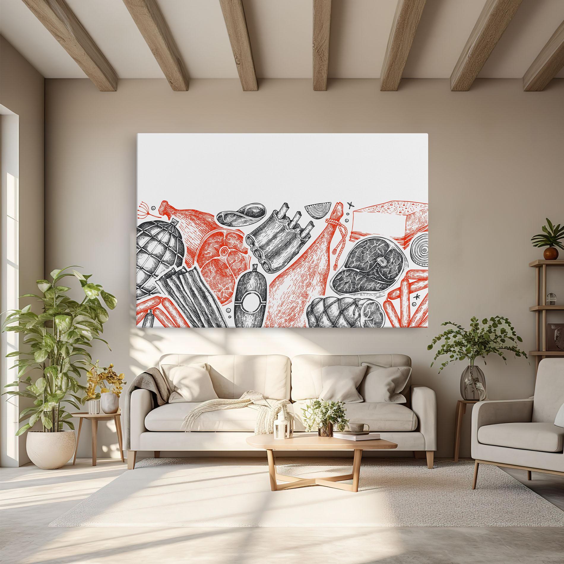 Leinwandbild Grey Orange Meat mockup 6