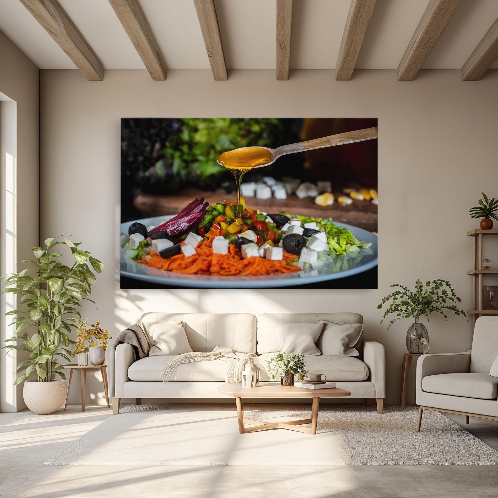 Leinwandbild Honey Over Food mockup 6