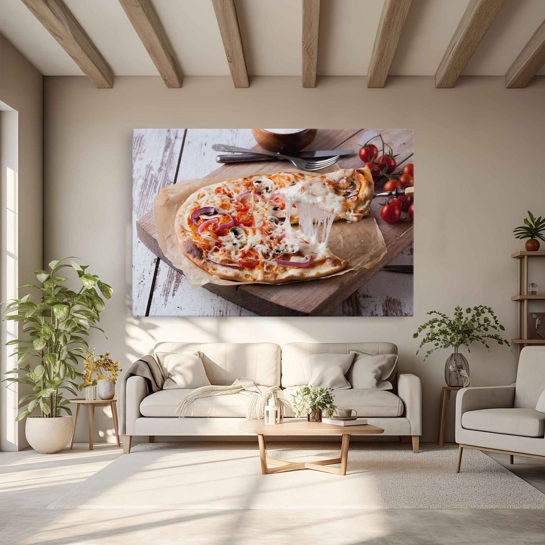 Leinwandbild Pizza mockup 6