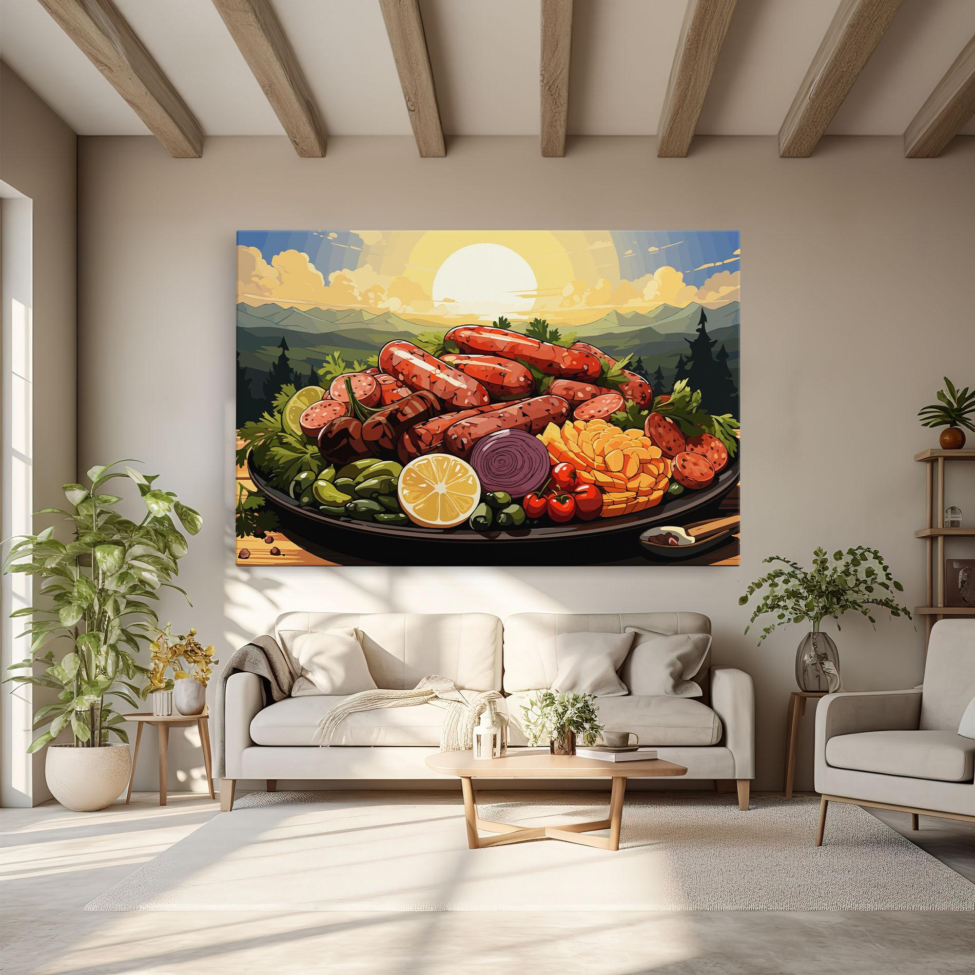 Leinwandbild Sunset Sousages mockup 6