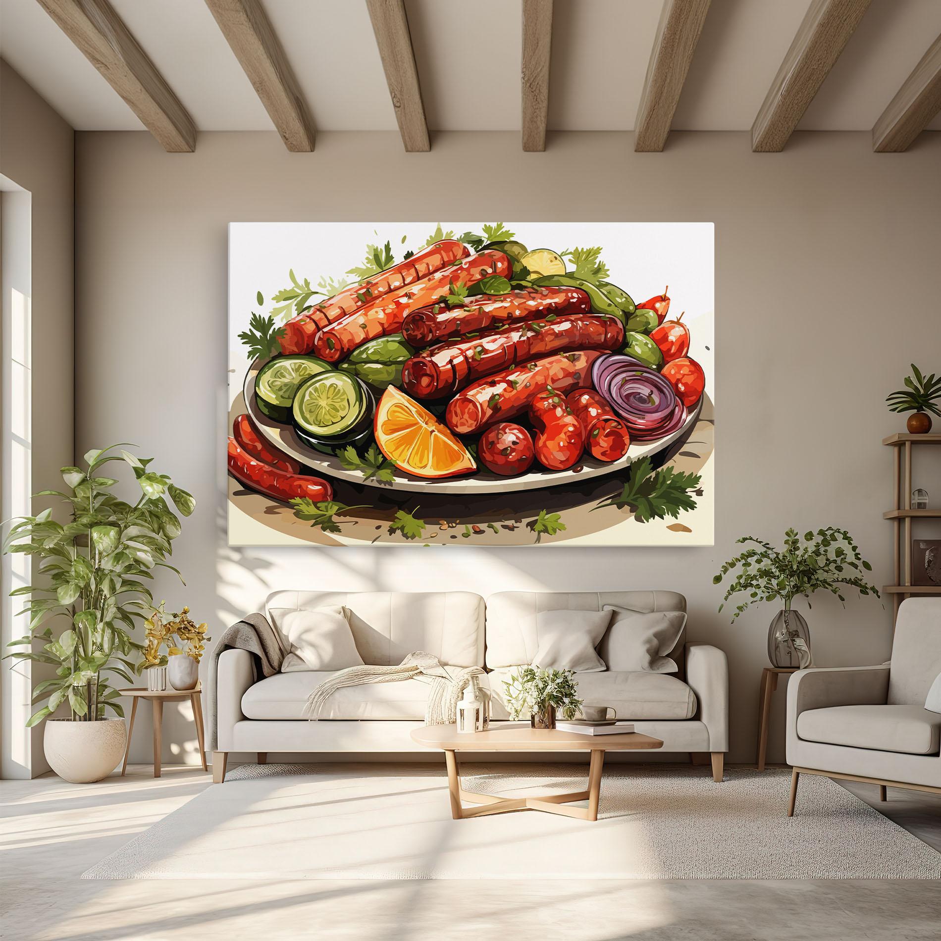 Leinwandbild Tasty Sousages mockup 6