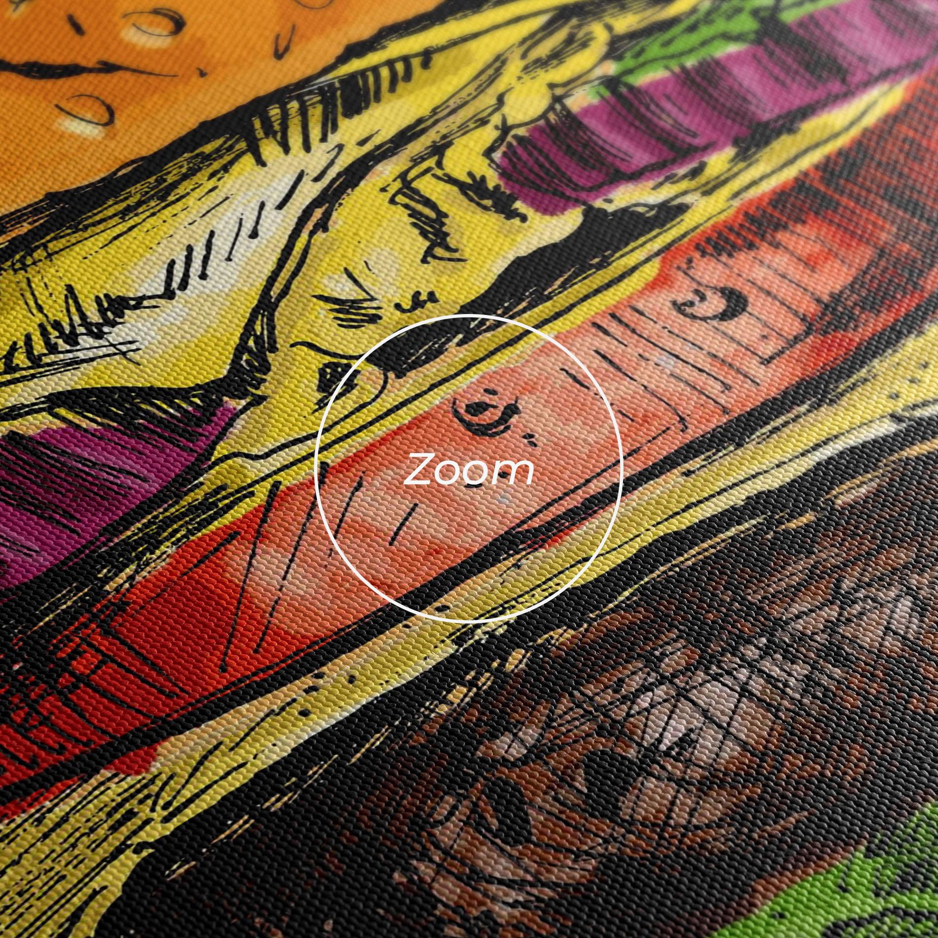 Leinwandbild Burger Drawing mockup 3