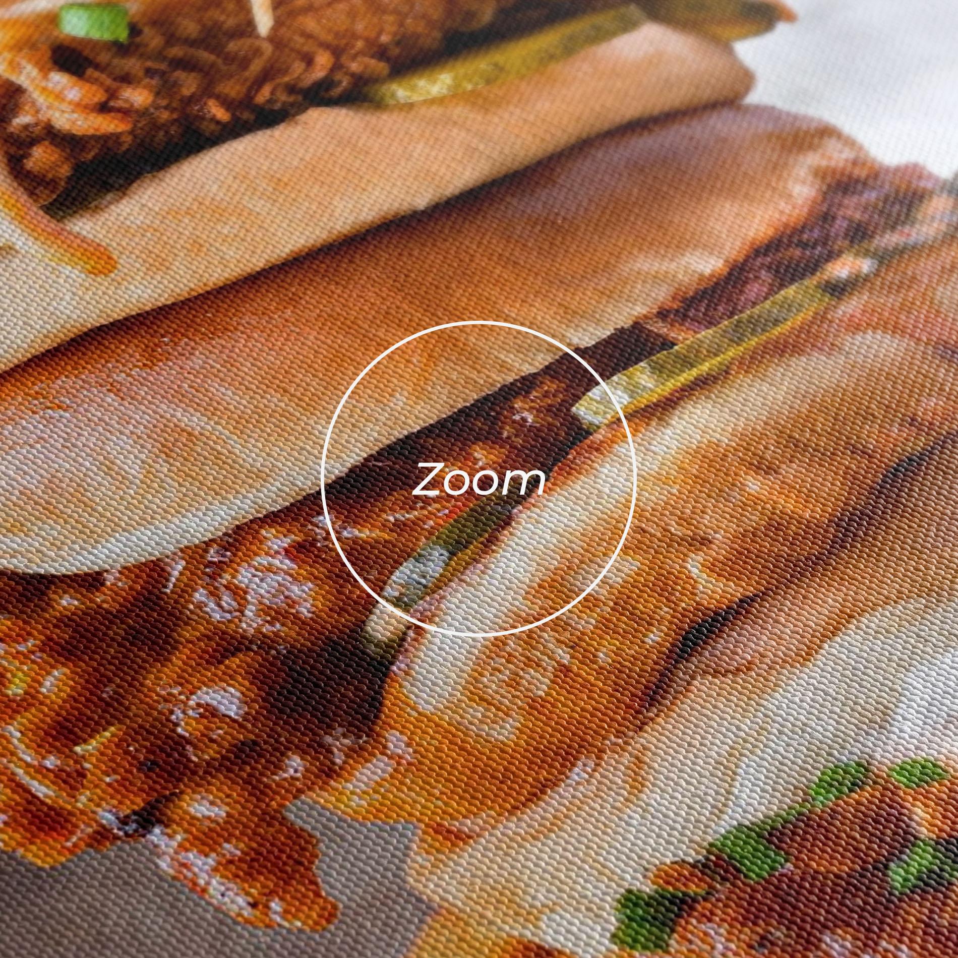 Leinwandbild Triple Hamburger mockup 3