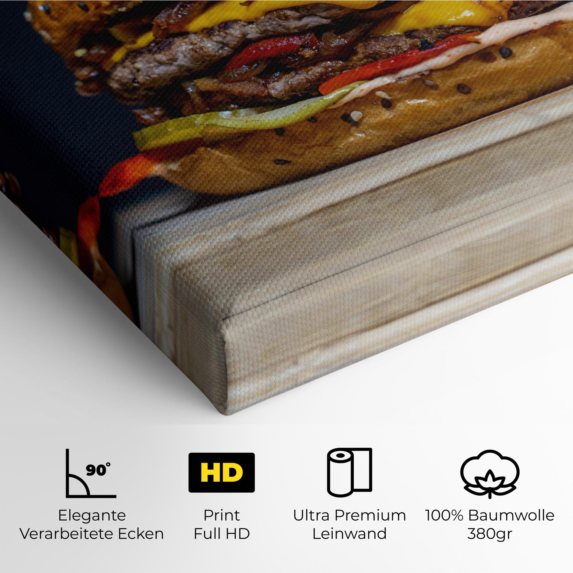 Leinwandbild Tasty Hamburger mockup 4