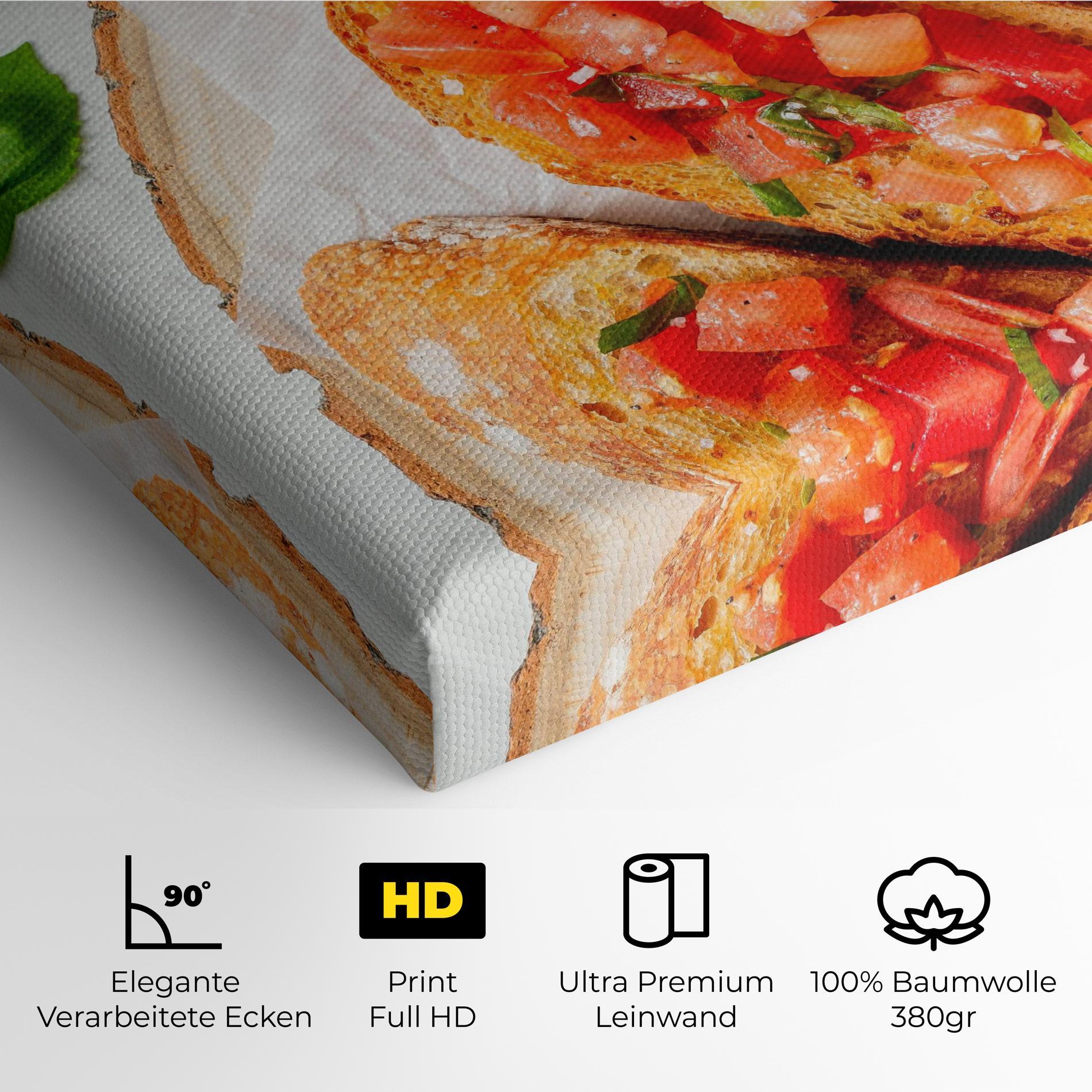 Leinwandbild Tomatoes On Bread mockup 4