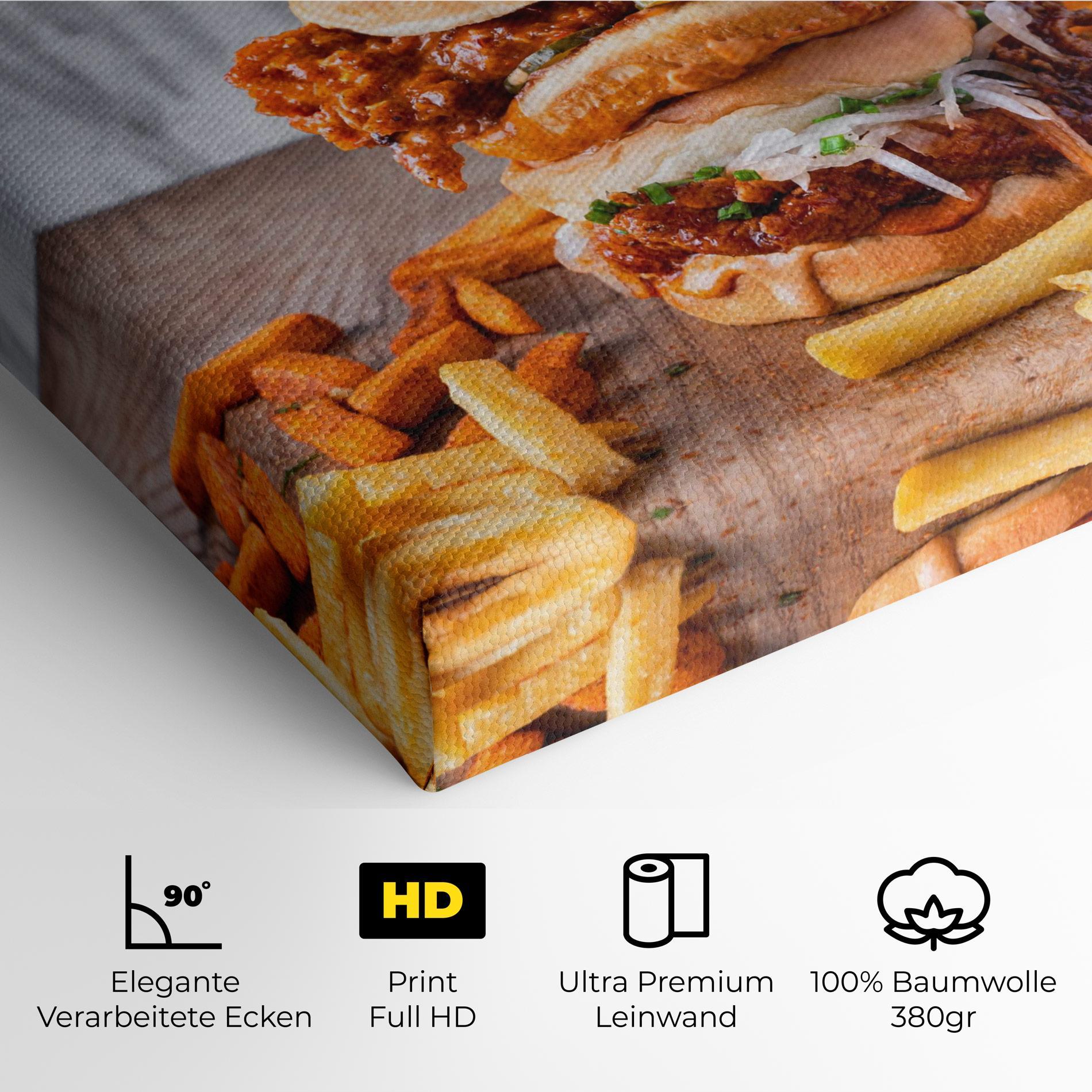 Leinwandbild Triple Hamburger mockup 4