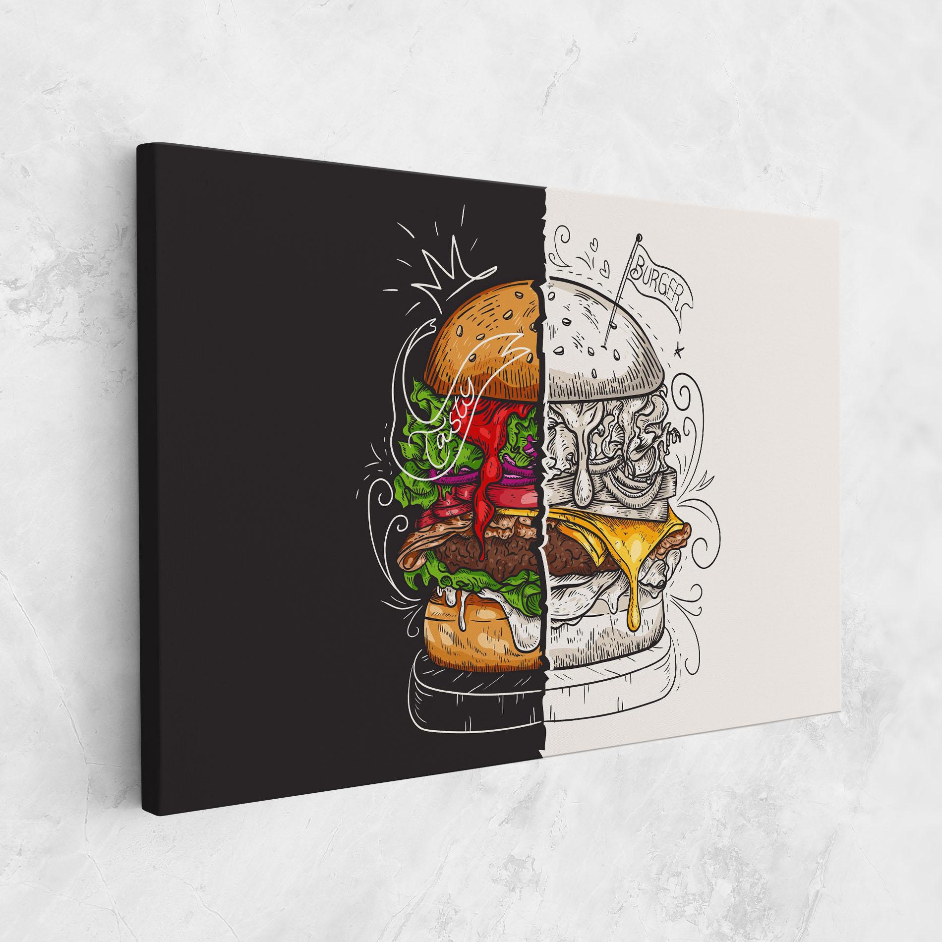 Leinwandbild Burger Art mockup 1