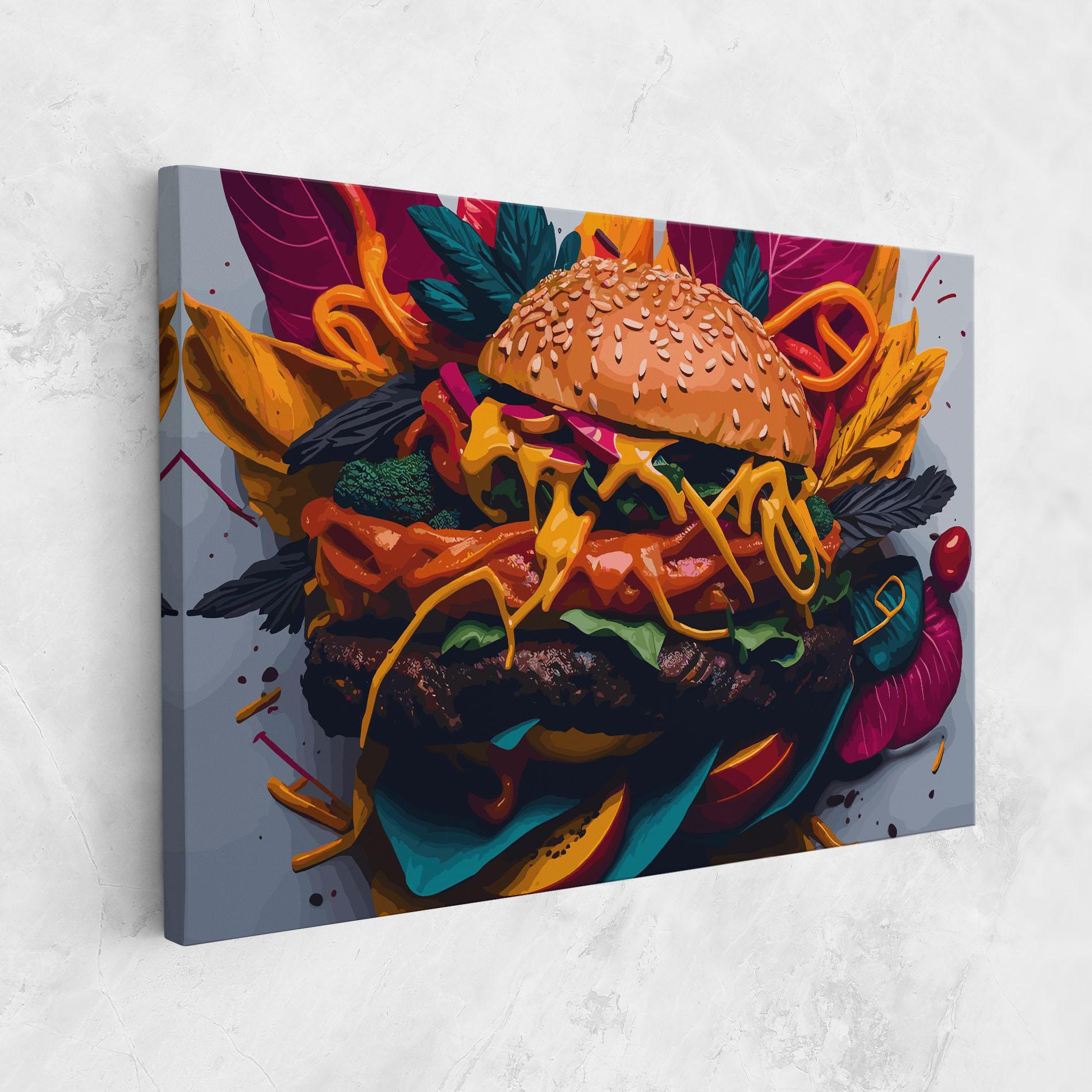 Leinwandbild Burger Mustard mockup 1