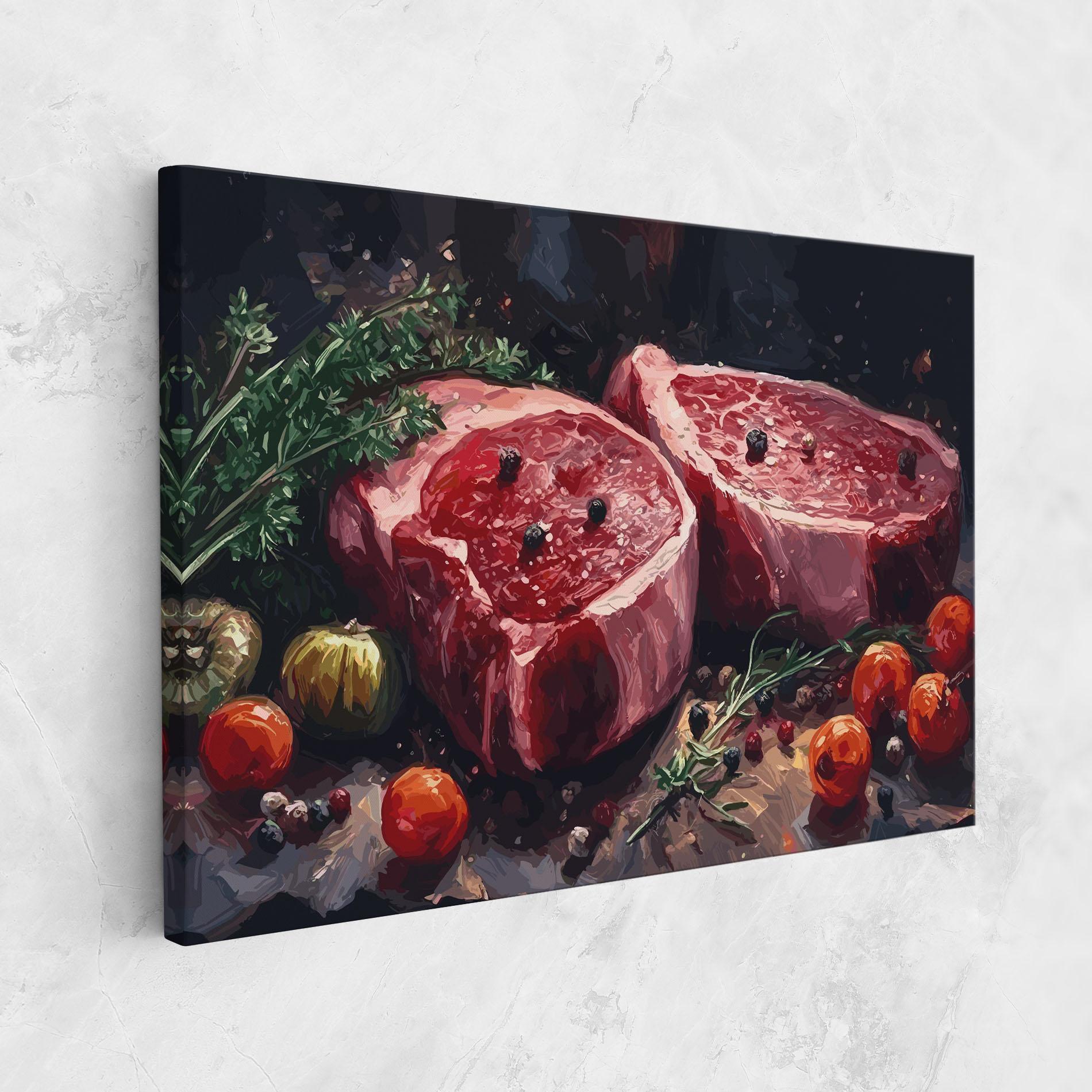 Leinwandbild Meat With Tomatoes mockup 1