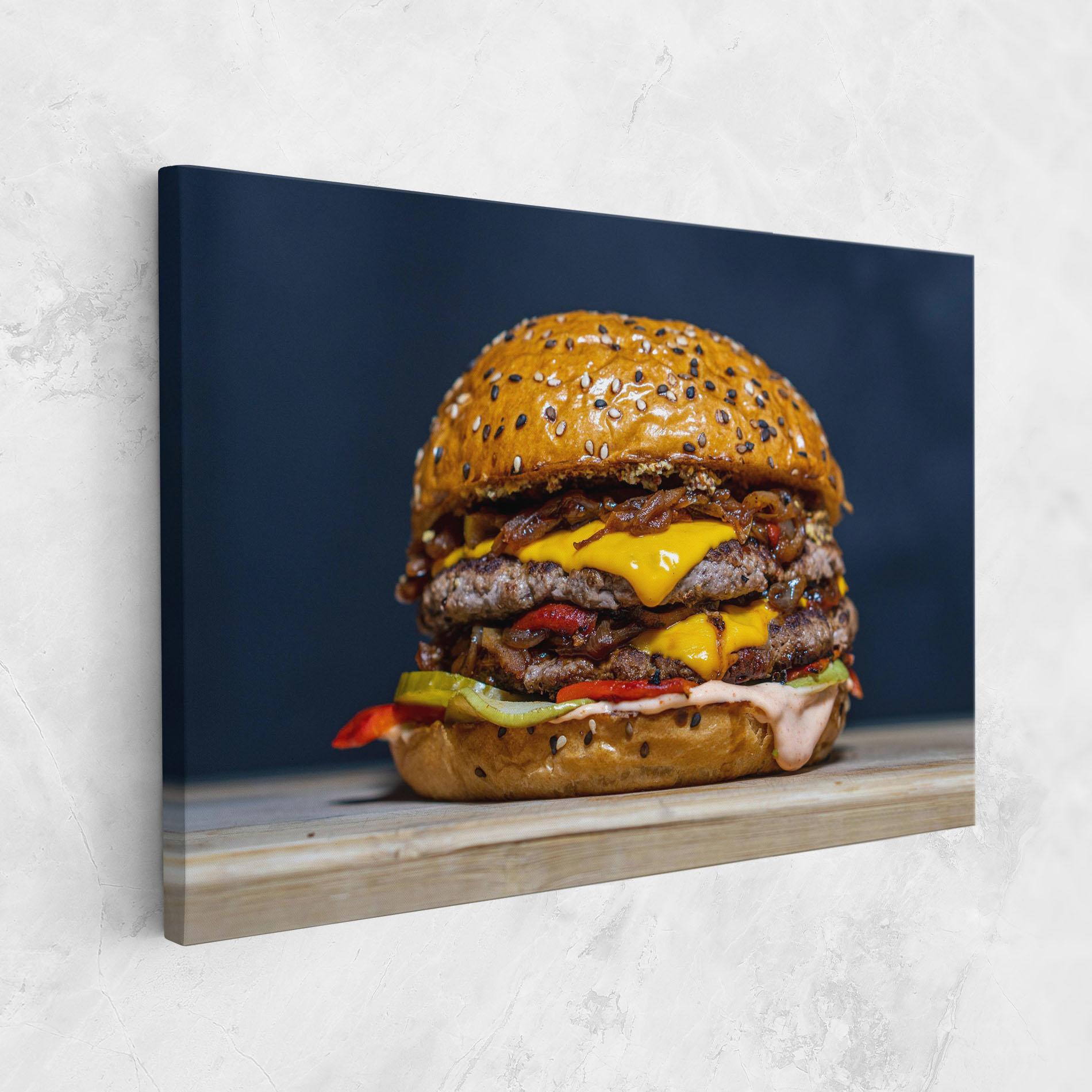 Leinwandbild Tasty Hamburger mockup 1
