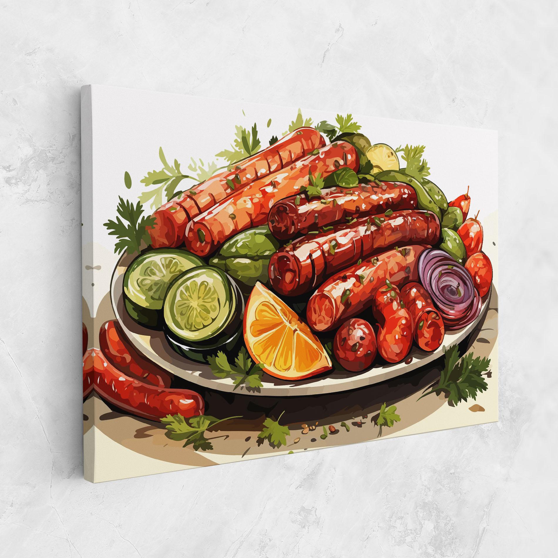 Leinwandbild Tasty Sousages mockup 1
