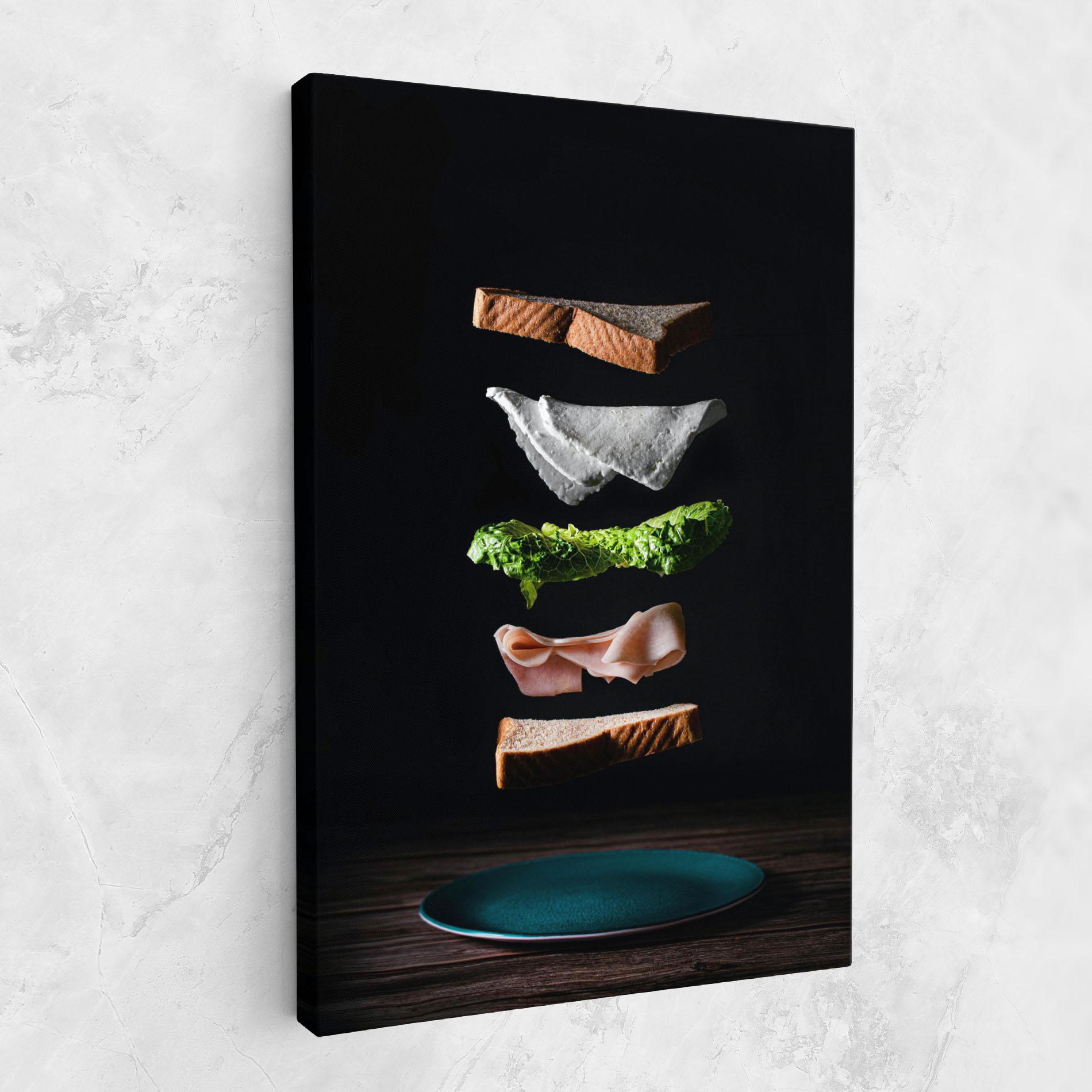 Leinwandbild Floating Sandwich mockup 1