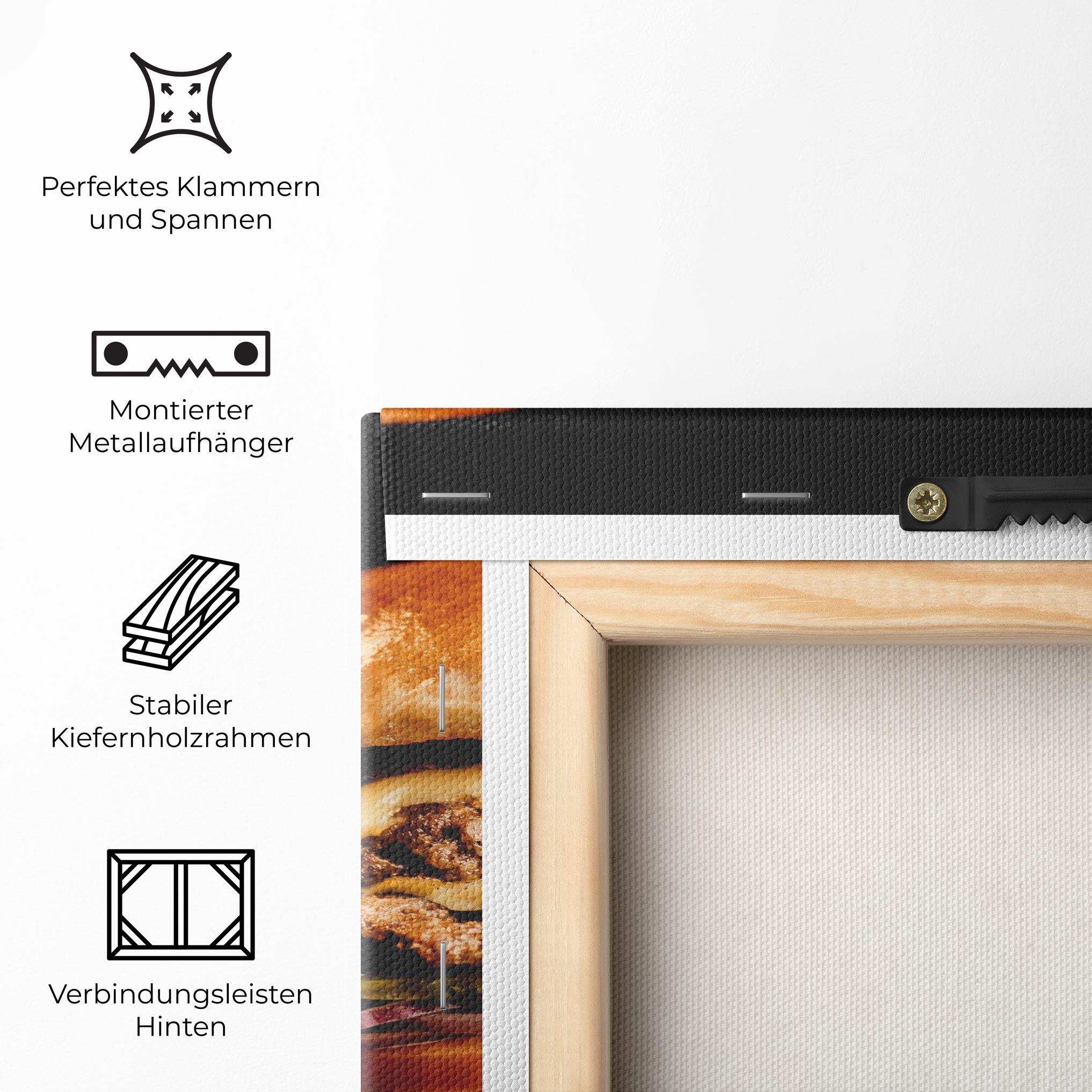 Leinwandbild Hamburger With Fries mockup 5