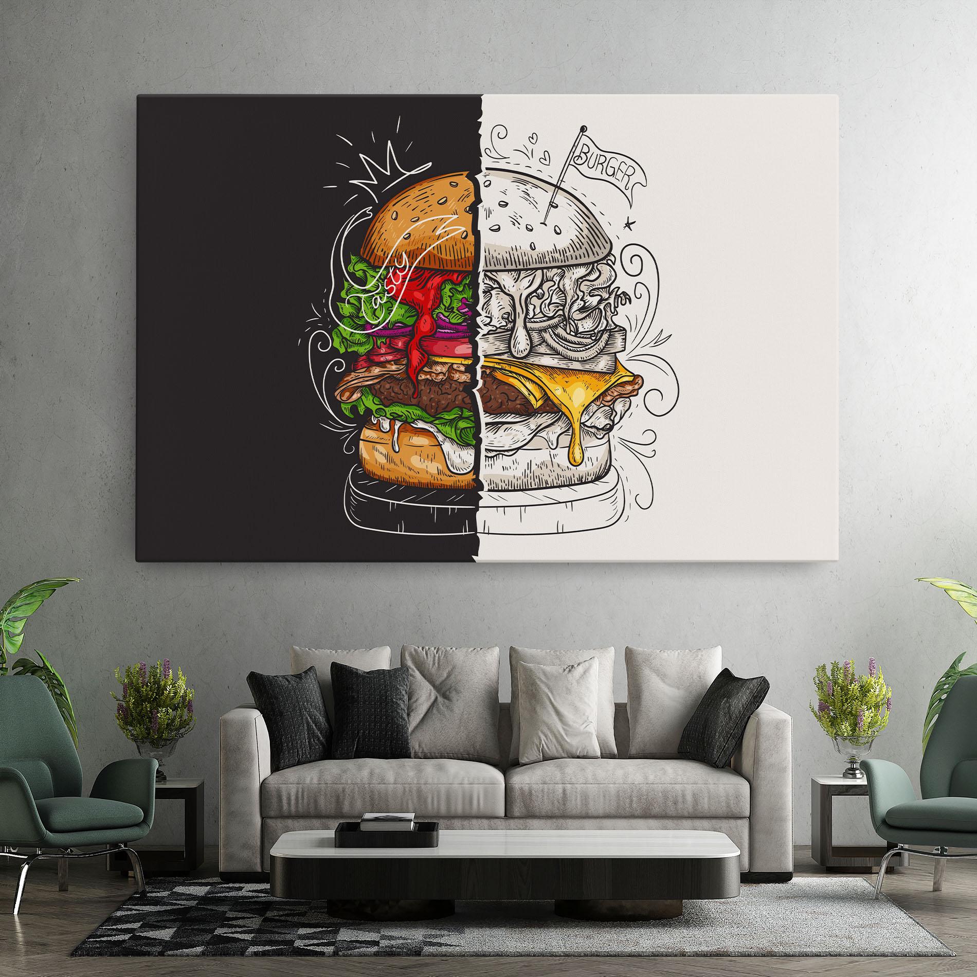 Leinwandbild Burger Art mockup 7