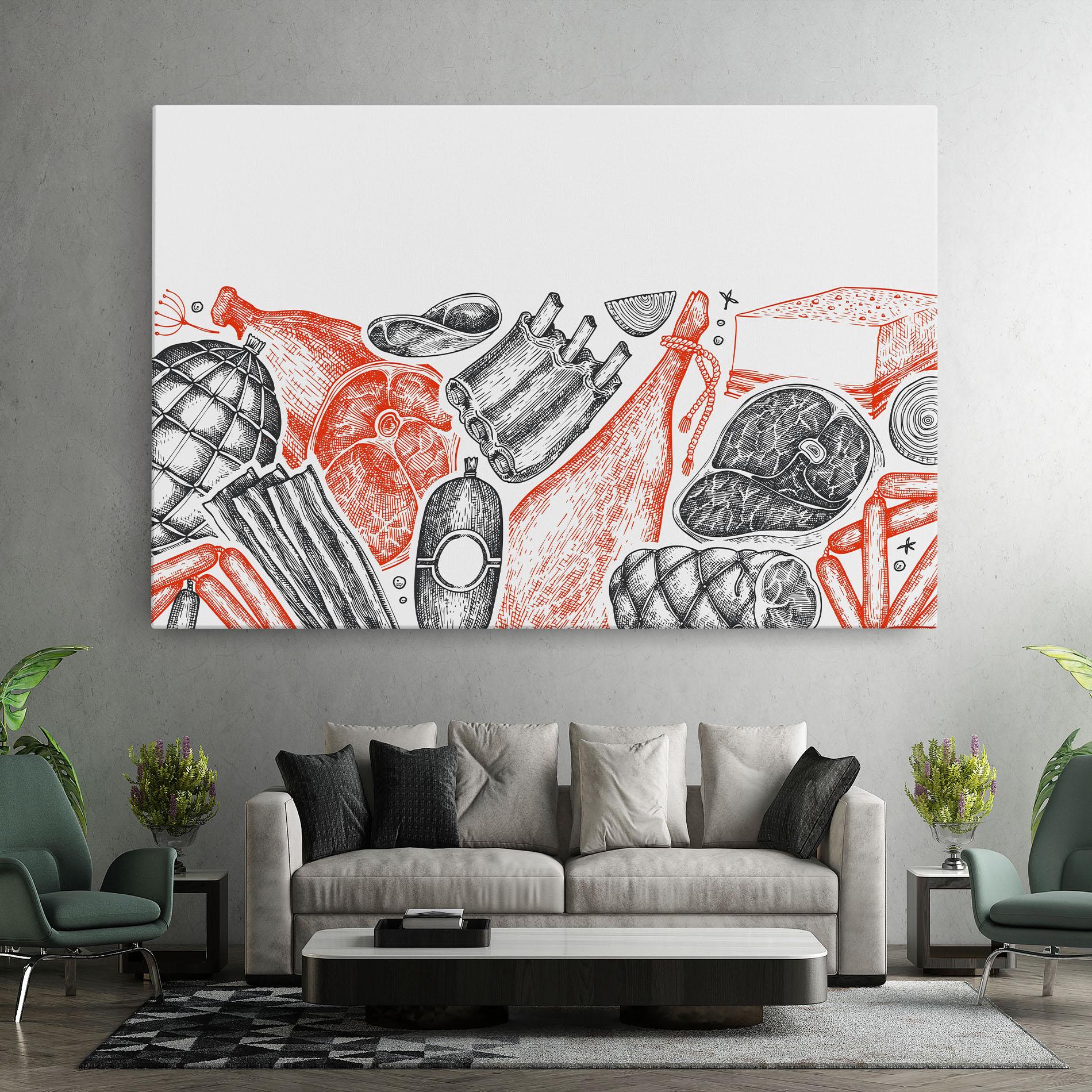 Leinwandbild Grey Orange Meat mockup 7