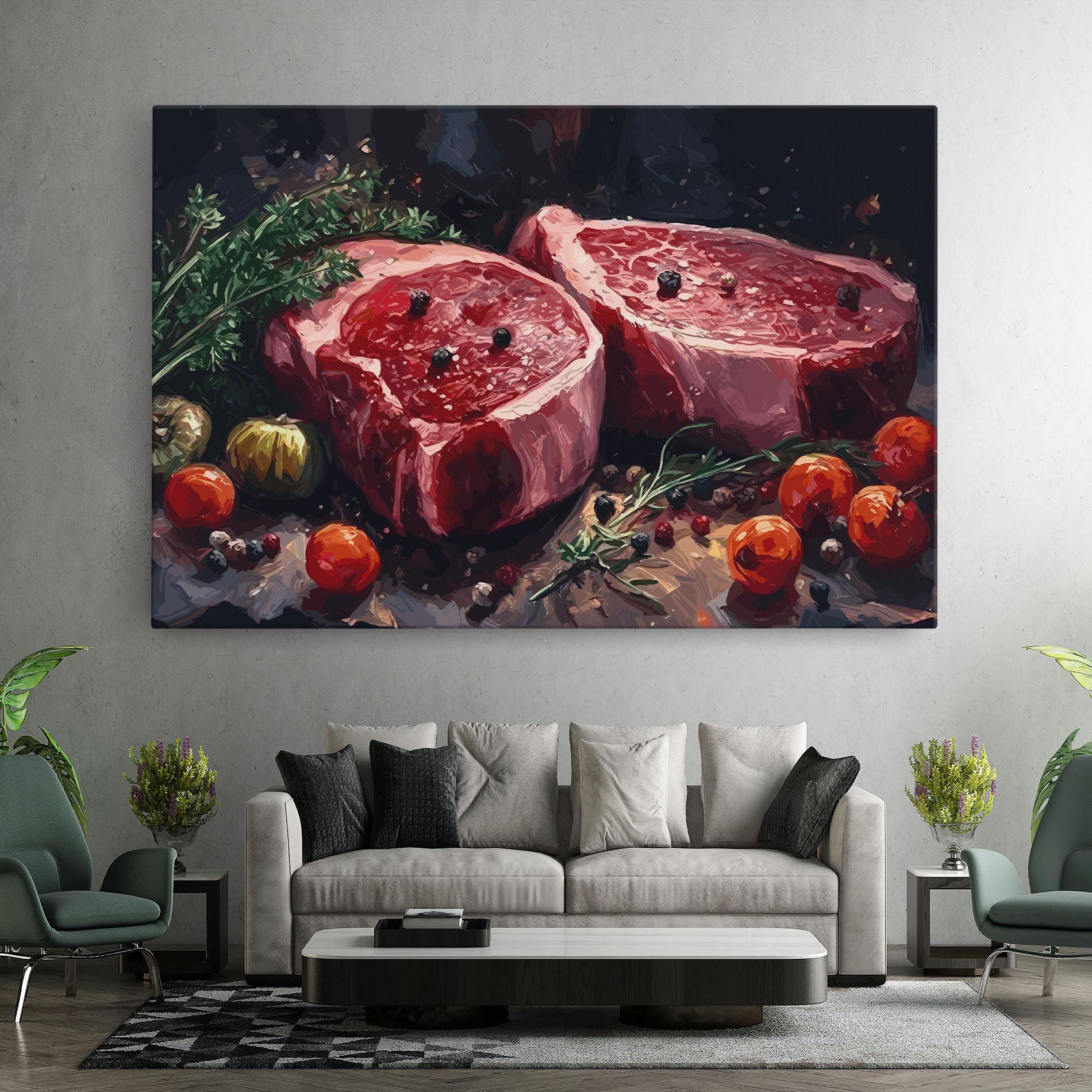 Leinwandbild Meat With Tomatoes mockup 7