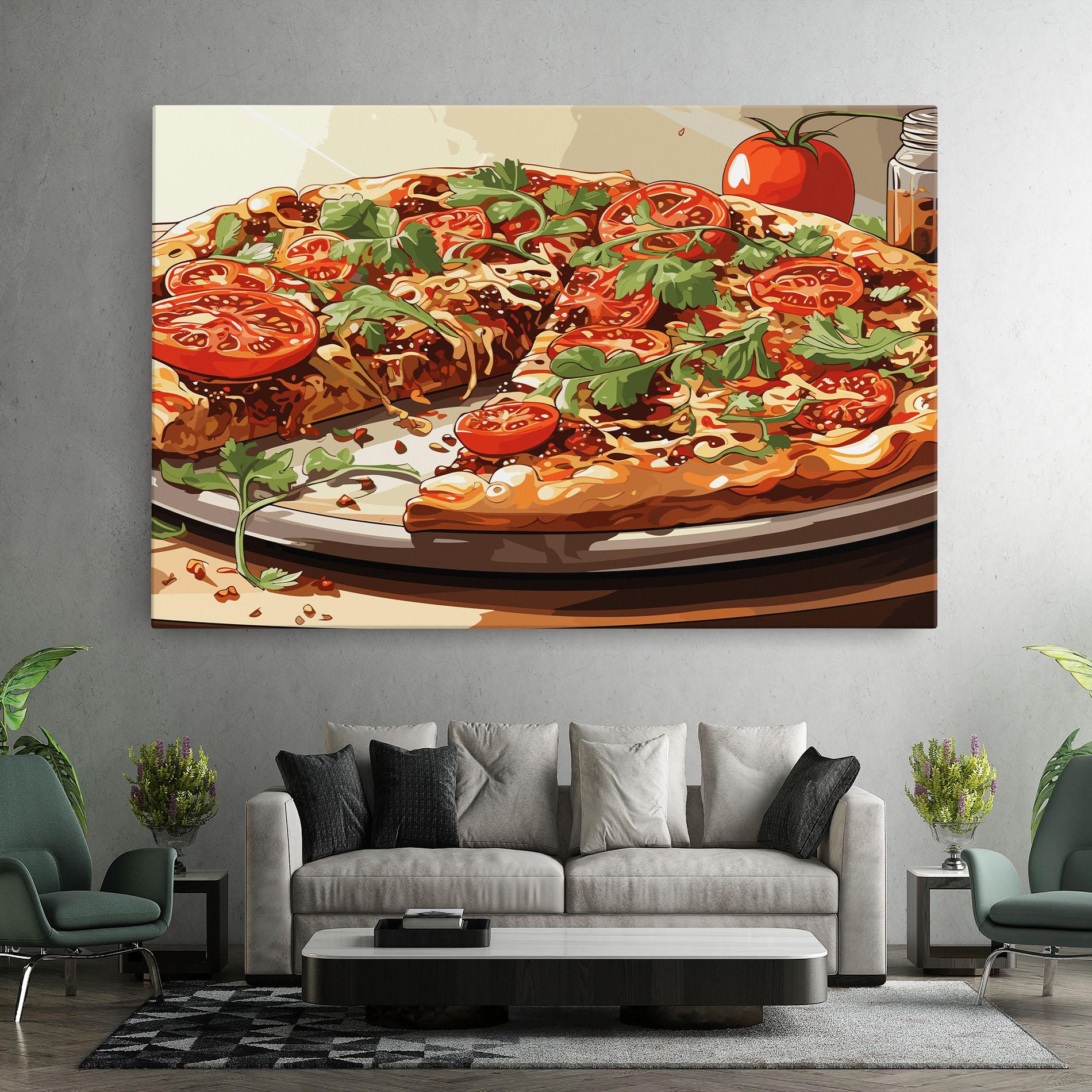 Leinwandbild Pizza View mockup 7