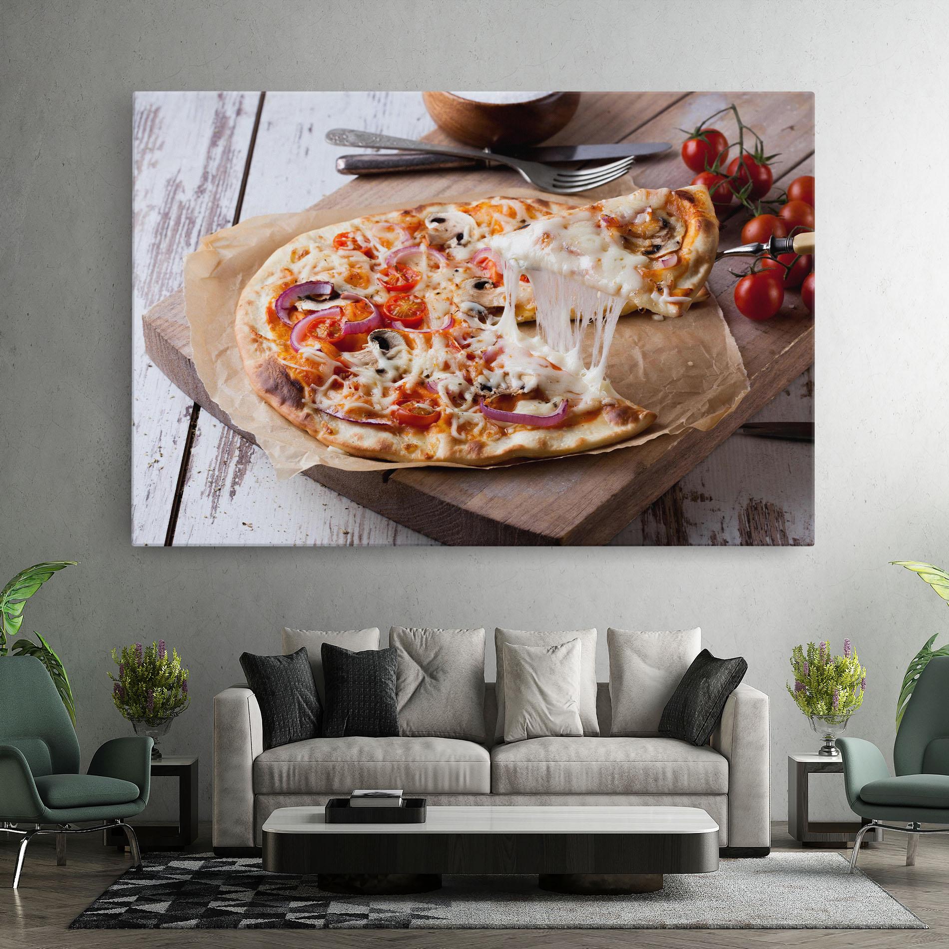 Leinwandbild Pizza mockup 7