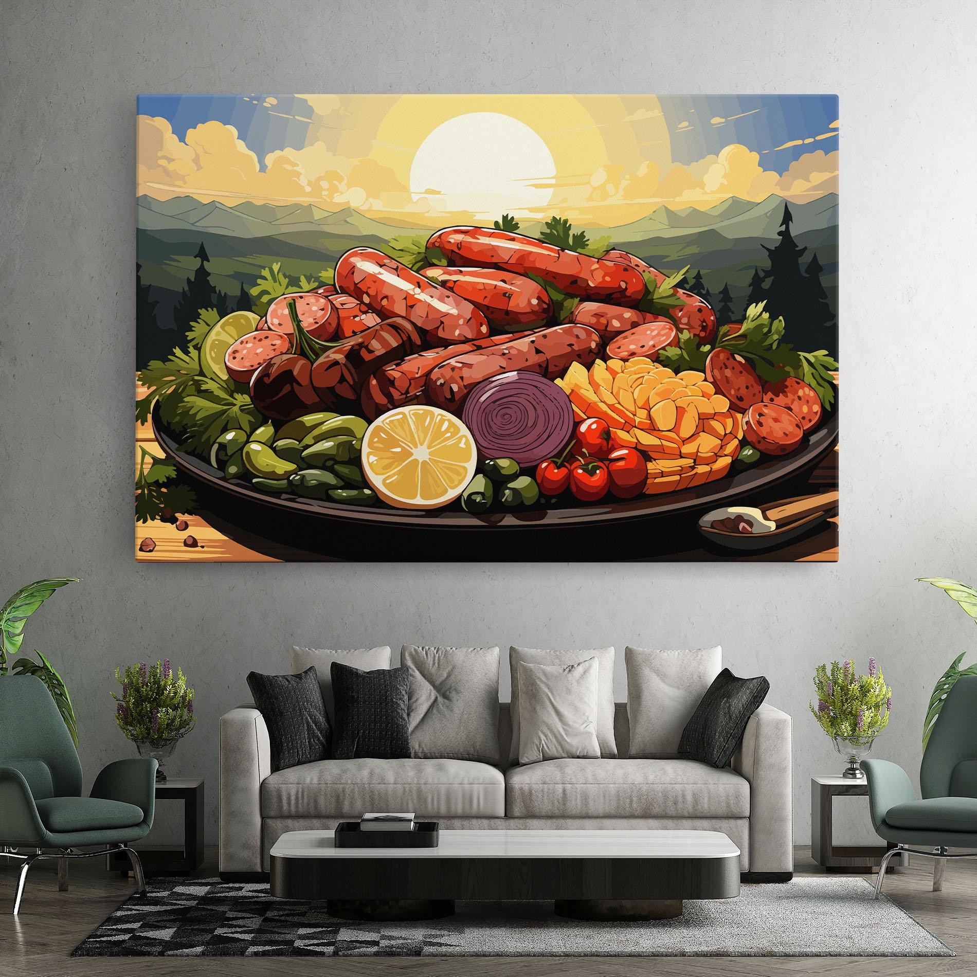 Leinwandbild Sunset Sousages mockup 7