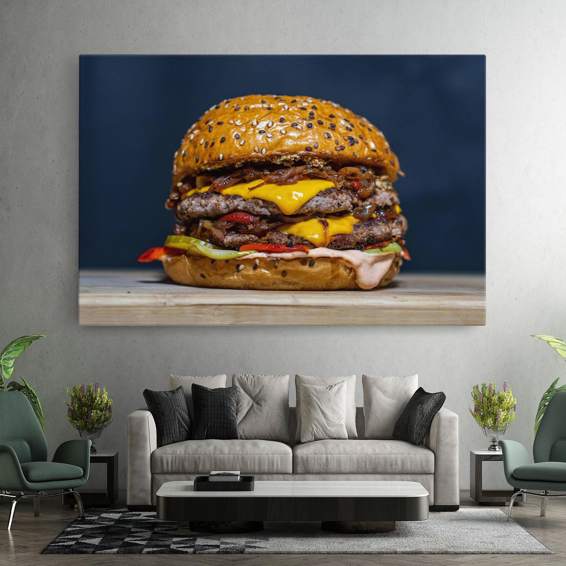 Leinwandbild Tasty Hamburger mockup 7
