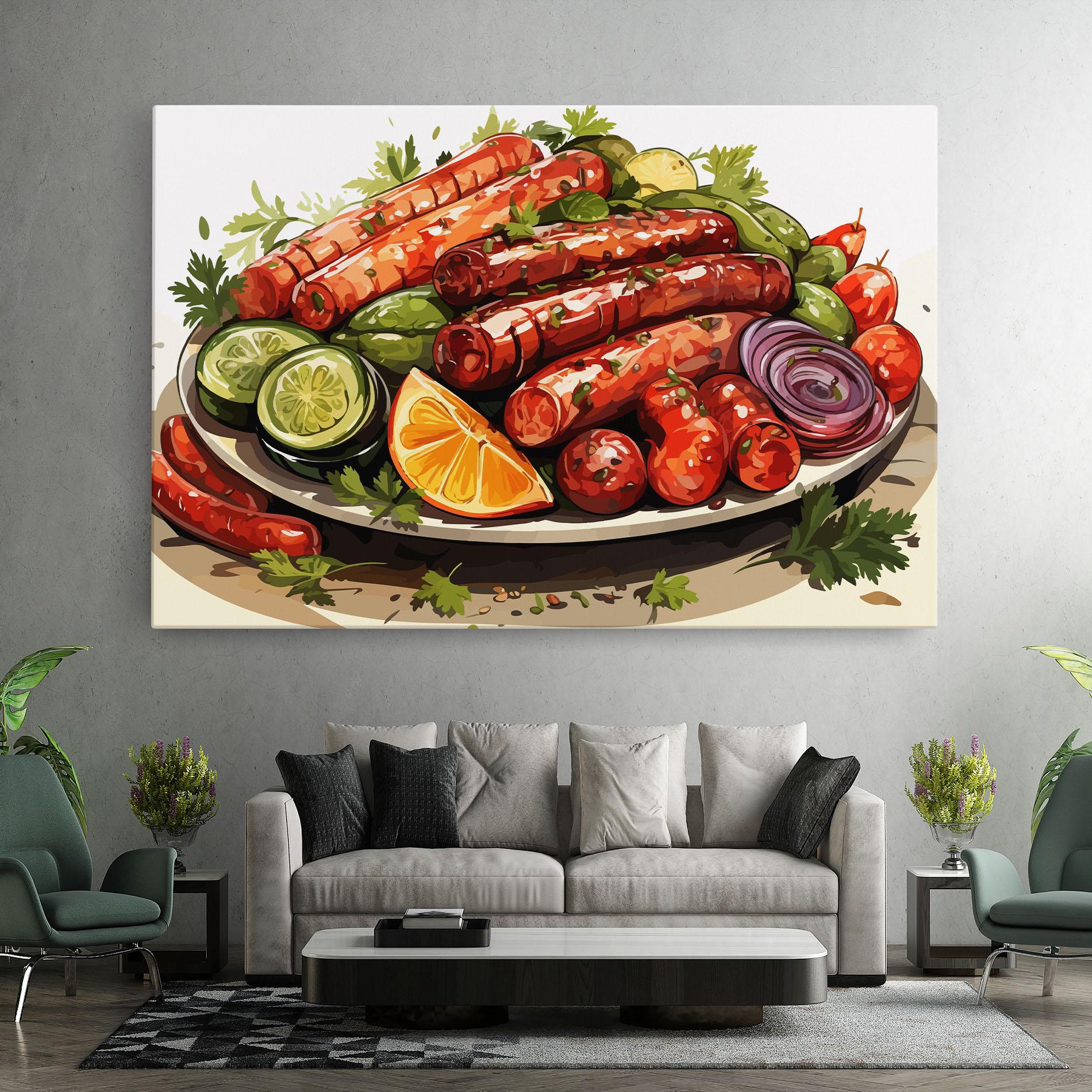 Leinwandbild Tasty Sousages mockup 7