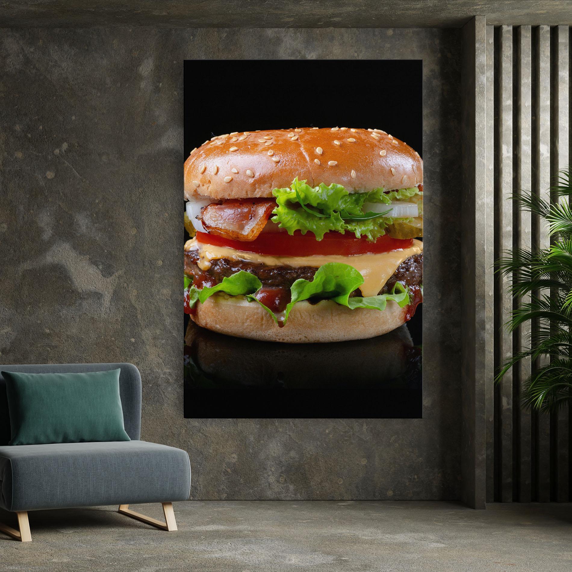Leinwandbild Yumm Hamburger mockup 7